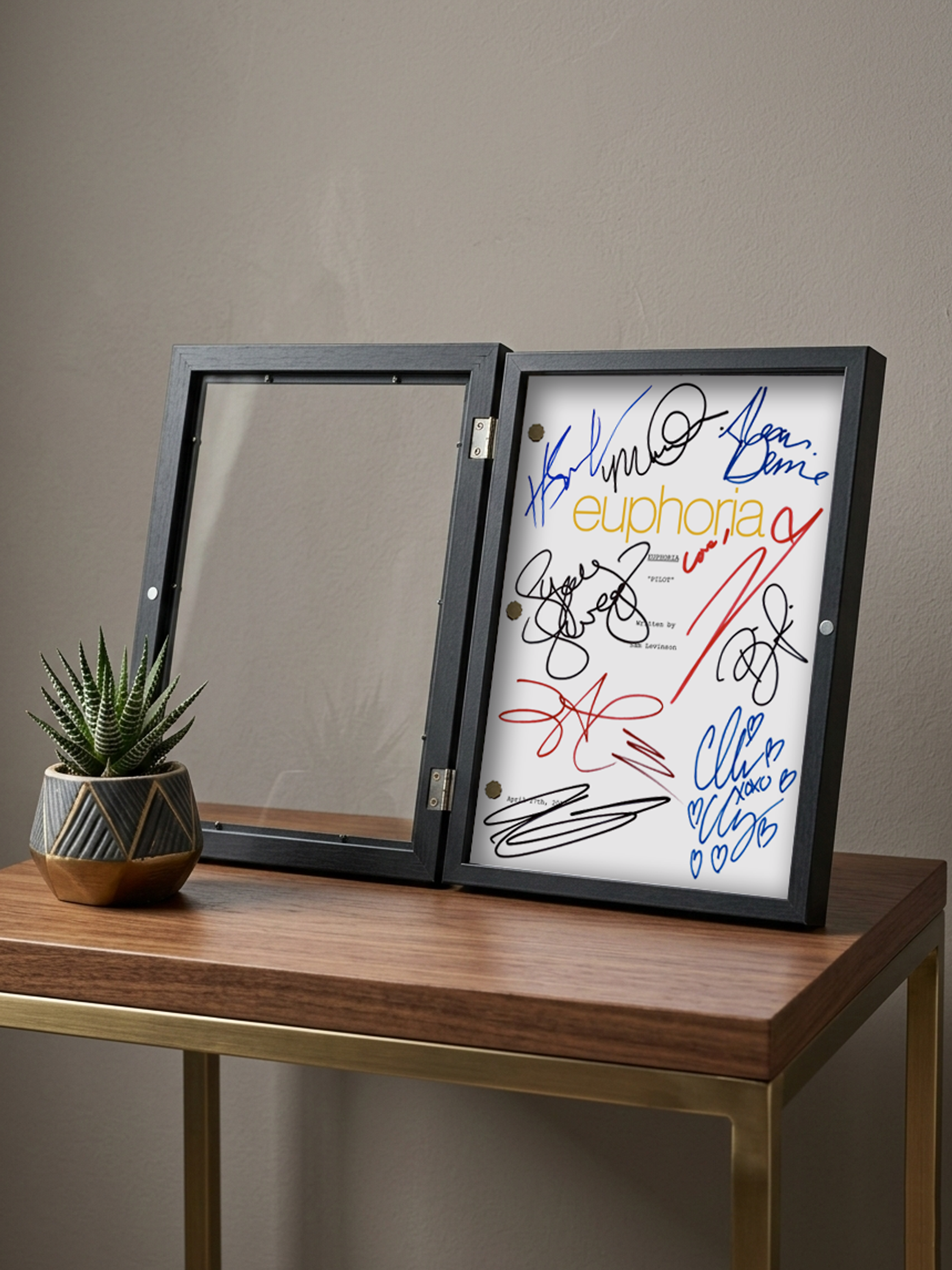 Euphoria Signed TV Show Pilot Script with Jacob Elordi, Sydney Sweeney, Zendaya Autographs