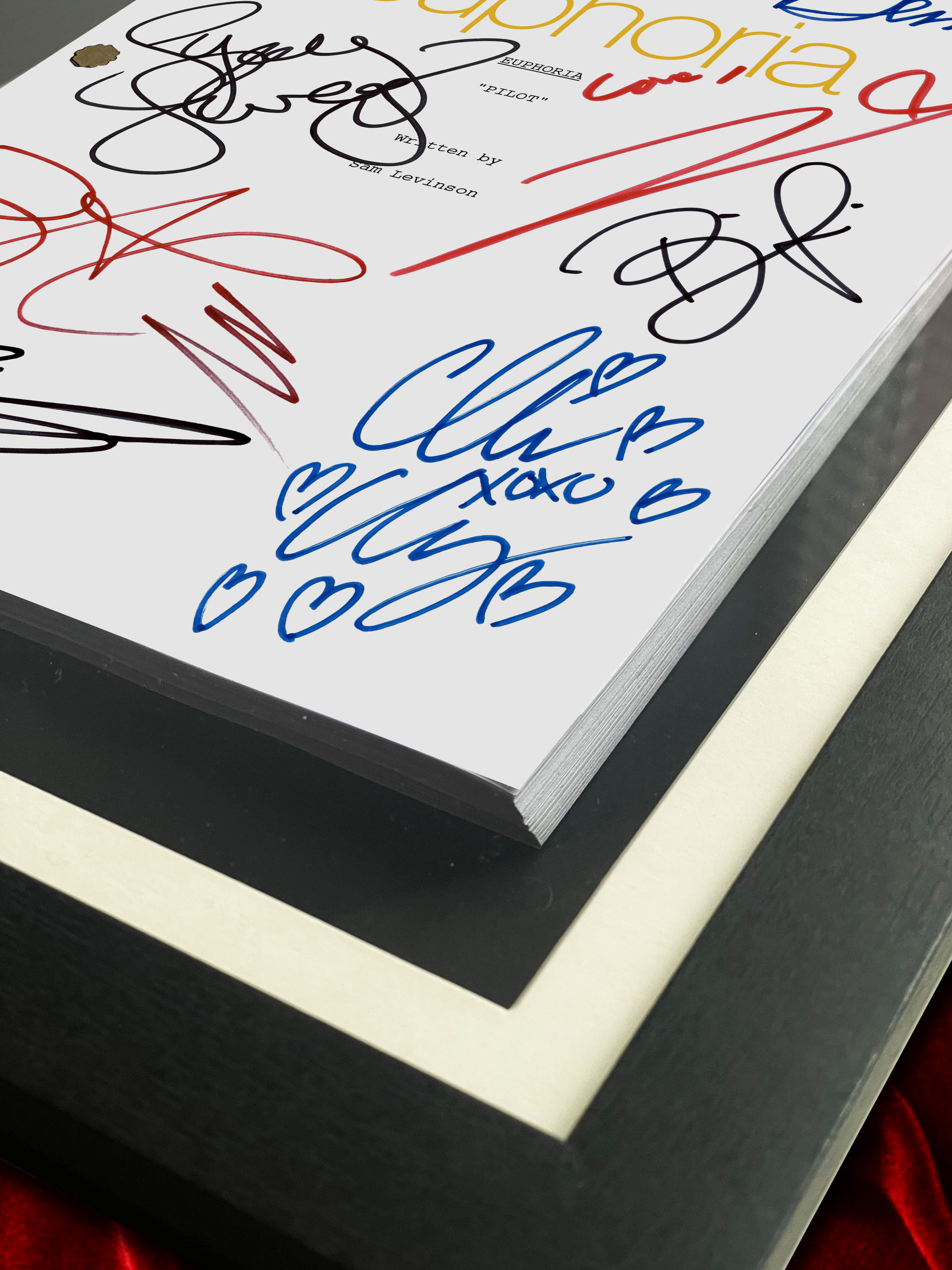 Euphoria Signed TV Show Pilot Script with Jacob Elordi, Sydney Sweeney, Zendaya Autographs