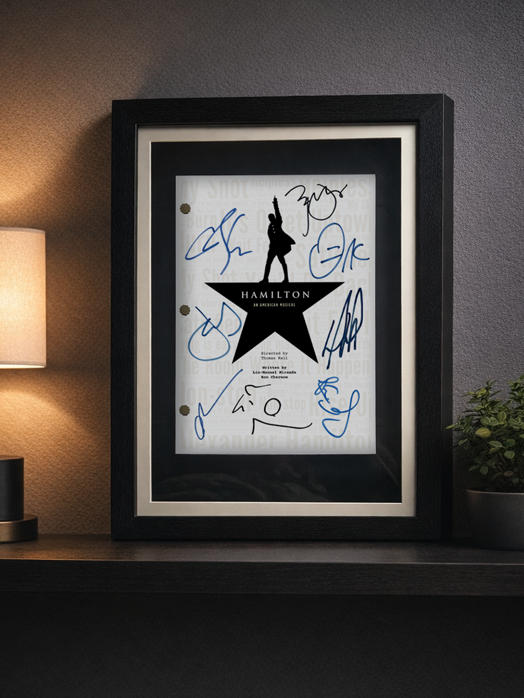 Hamilton Musical, Signed Playscript Reproduction with Lin-Manuel Miranda + Cast Autographs