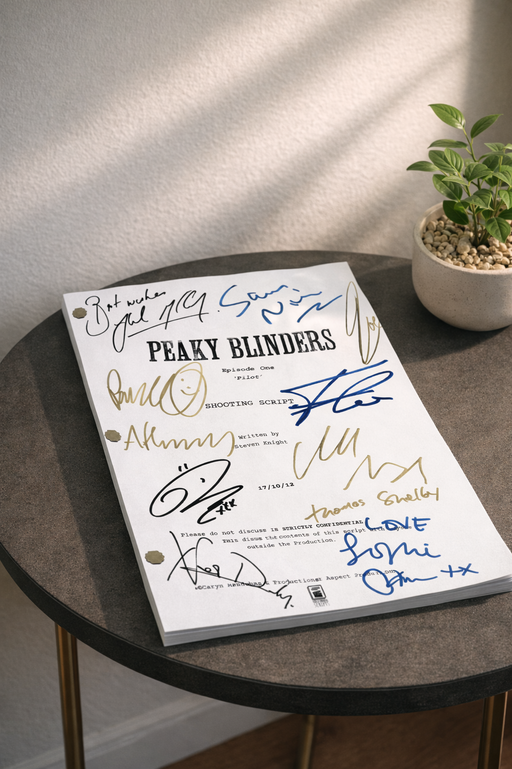 Peaky Blinders Signed Pilot TV Script with Cillian Murphy Autograph