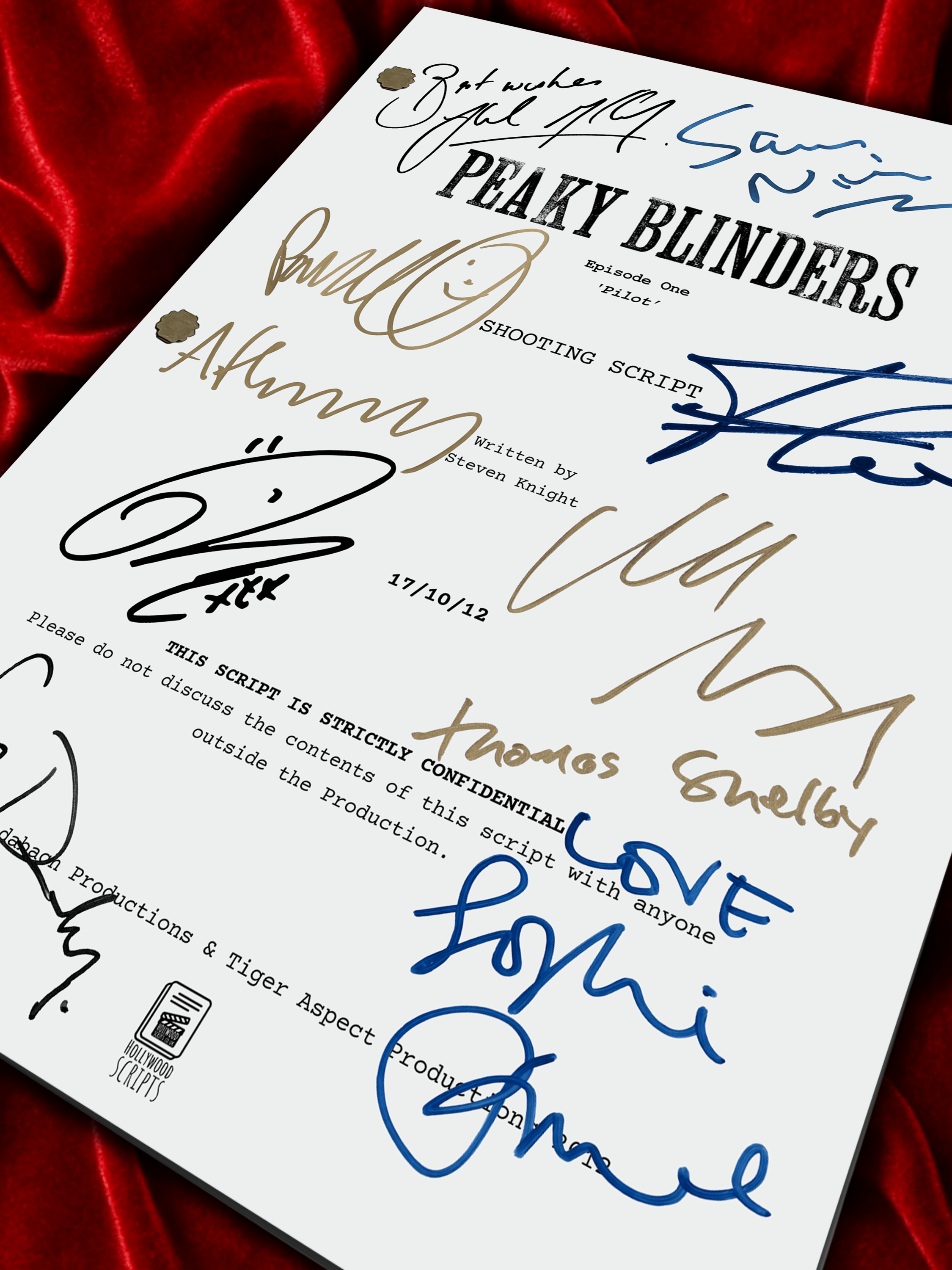 Peaky Blinders Signed Pilot TV Script with Cillian Murphy Autograph
