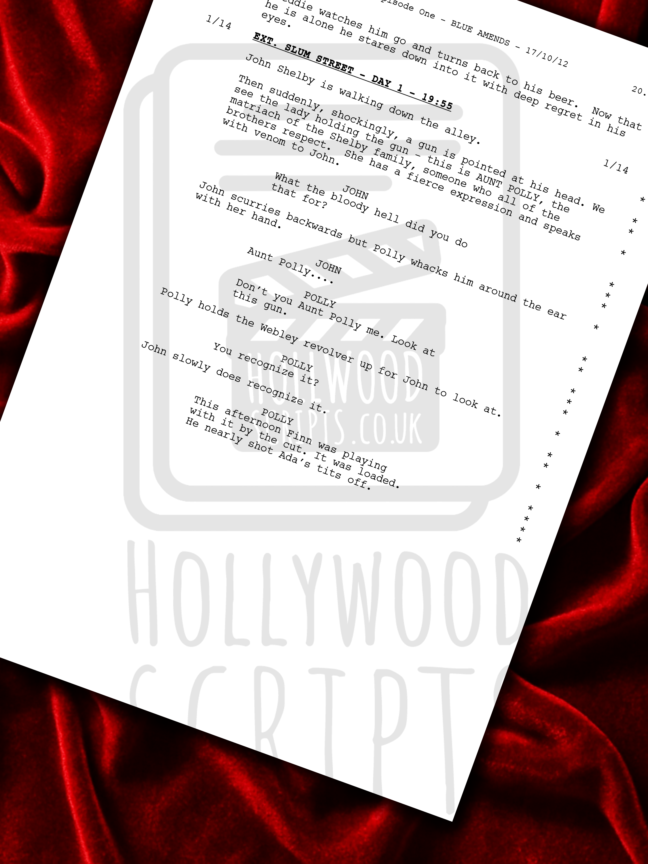 Peaky Blinders Signed Pilot TV Script with Cillian Murphy Autograph