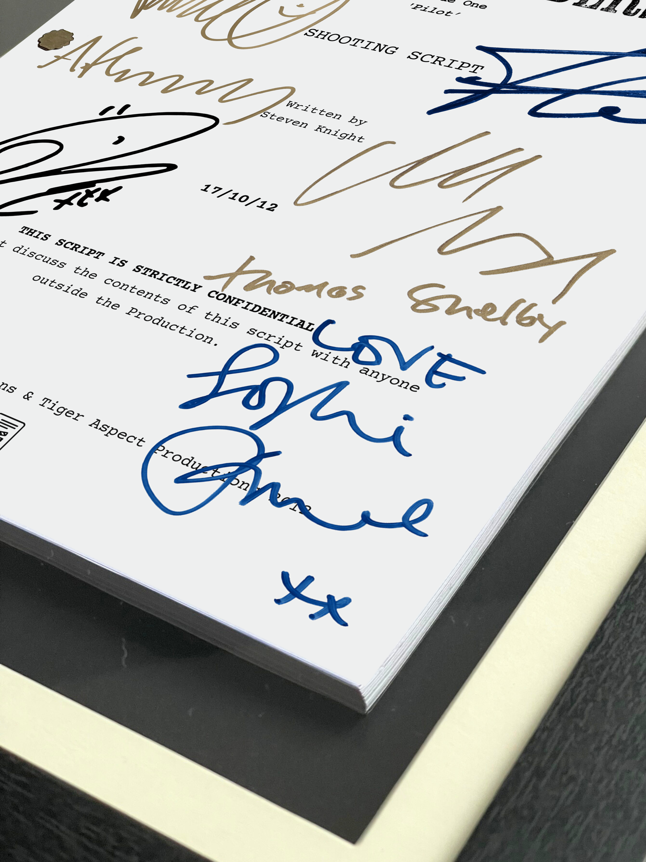 Peaky Blinders Signed Pilot TV Script with Cillian Murphy Autograph