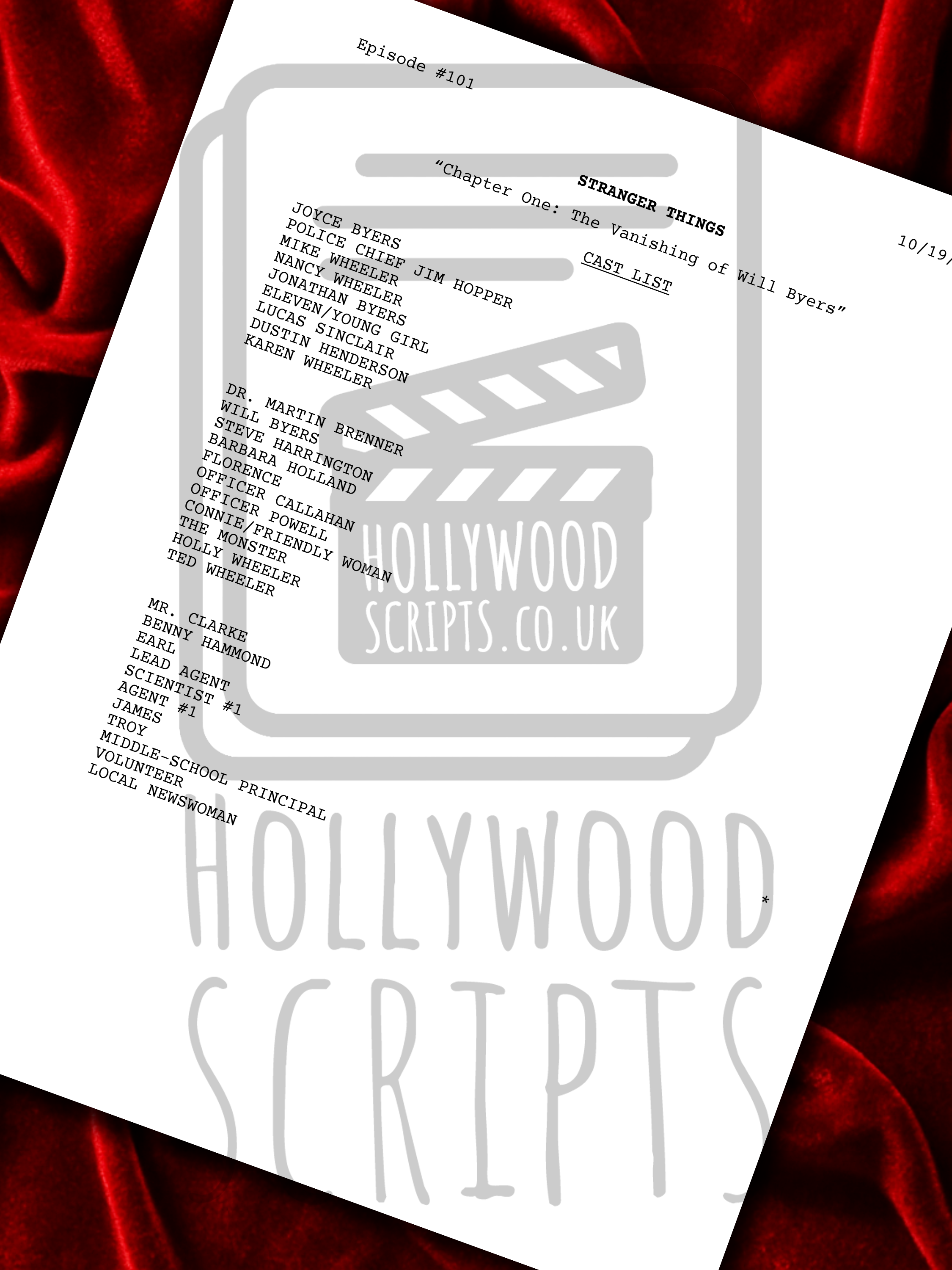 Stranger Things Signed TV Pilot Script, Full Screenplay Framed Reproduction + Cast Autographs, Upside Down, Demogorgon DND