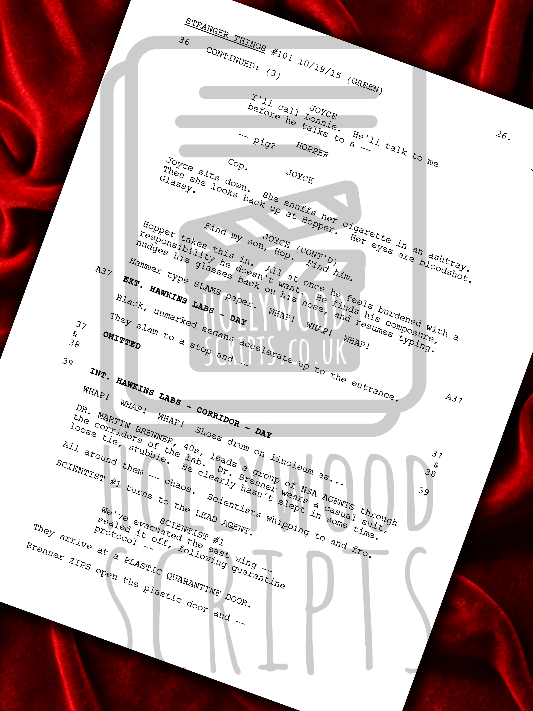 Stranger Things Signed TV Pilot Script, Full Screenplay Framed Reproduction + Cast Autographs, Upside Down, Demogorgon DND