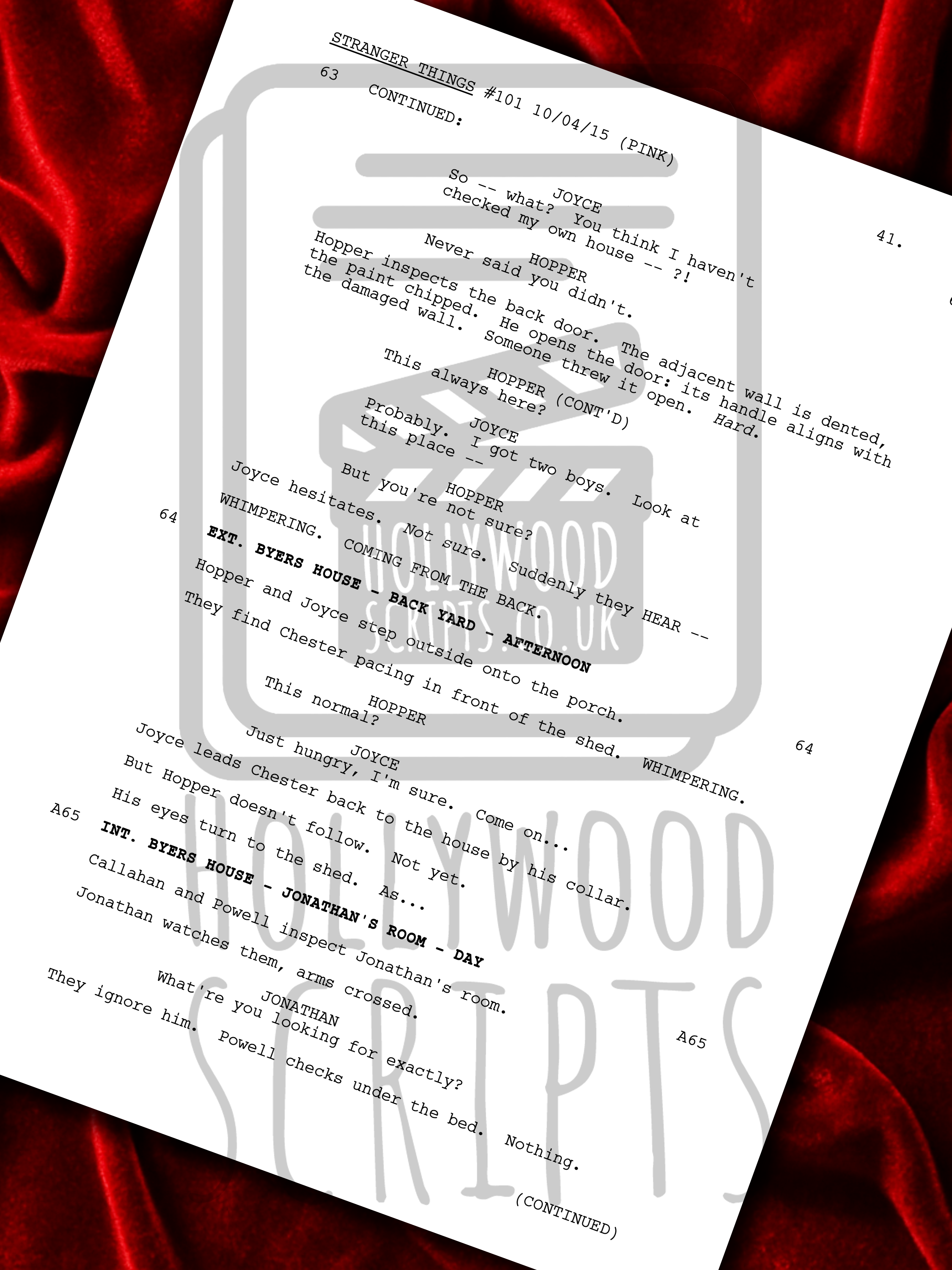 Stranger Things Signed TV Pilot Script, Full Screenplay Framed Reproduction + Cast Autographs, Upside Down, Demogorgon DND