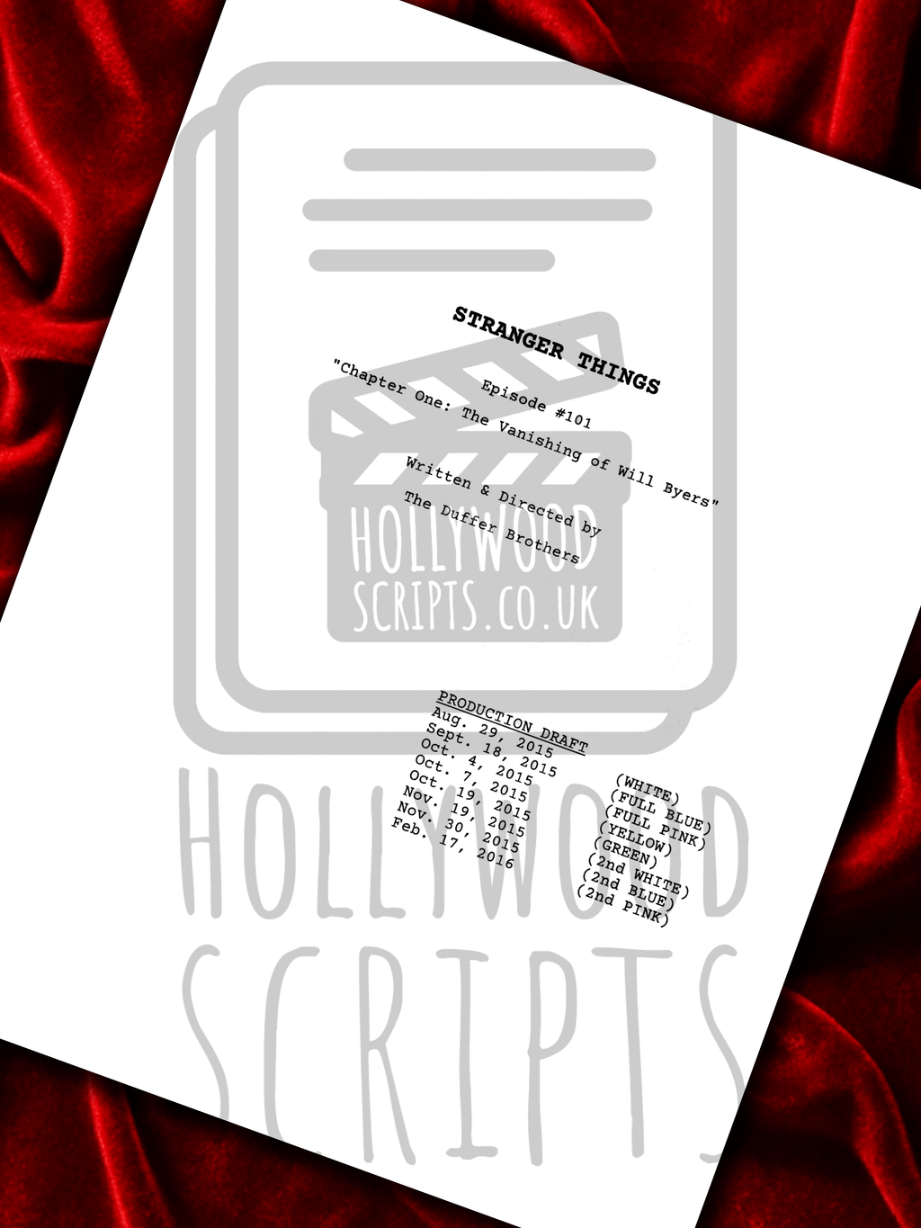 Stranger Things Signed TV Pilot Script, Full Screenplay Framed Reproduction + Cast Autographs, Upside Down, Demogorgon DND