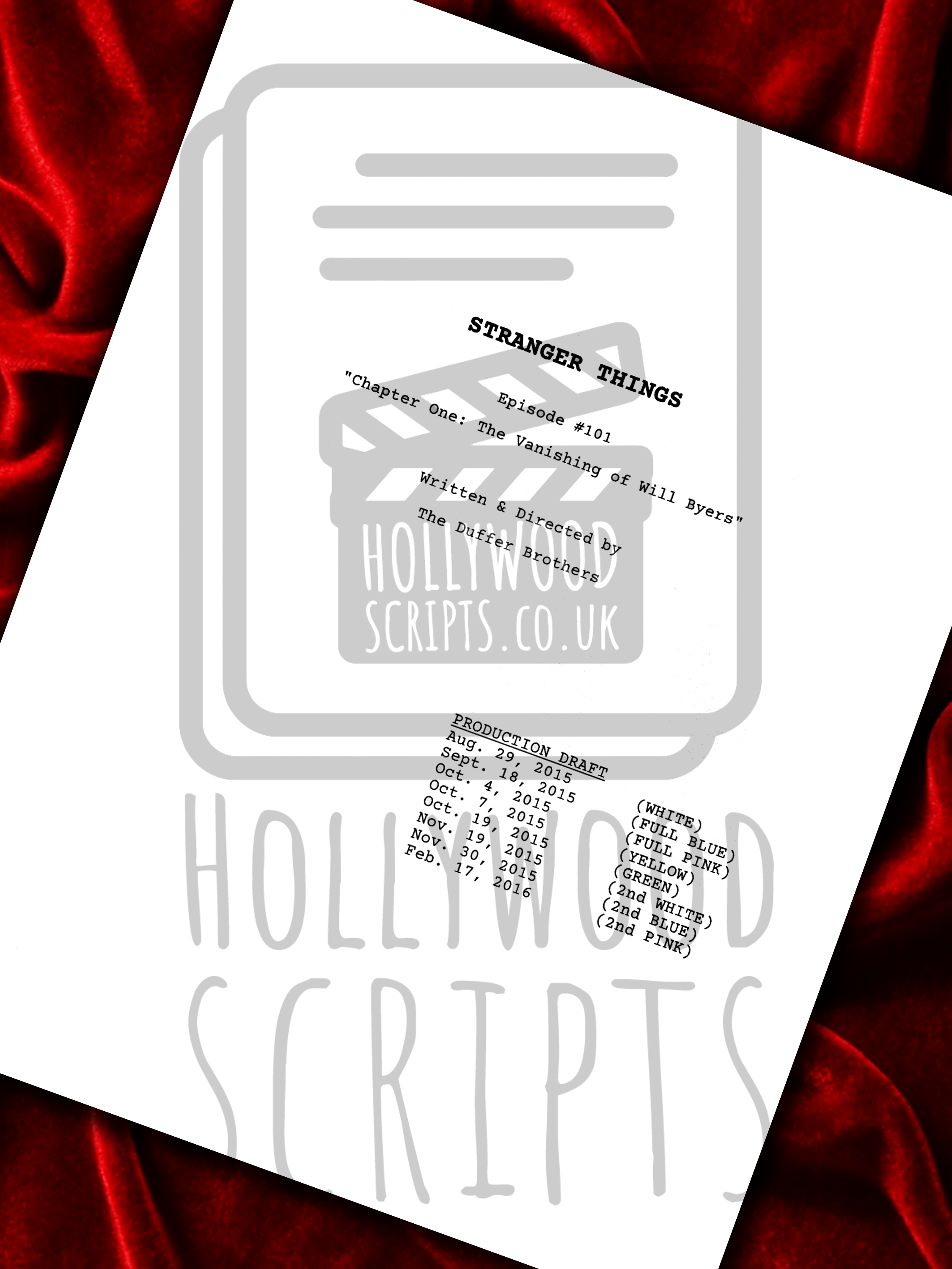 Stranger Things Signed TV Pilot Script, Full Screenplay Framed Reproduction + Cast Autographs, Upside Down, Demogorgon DND