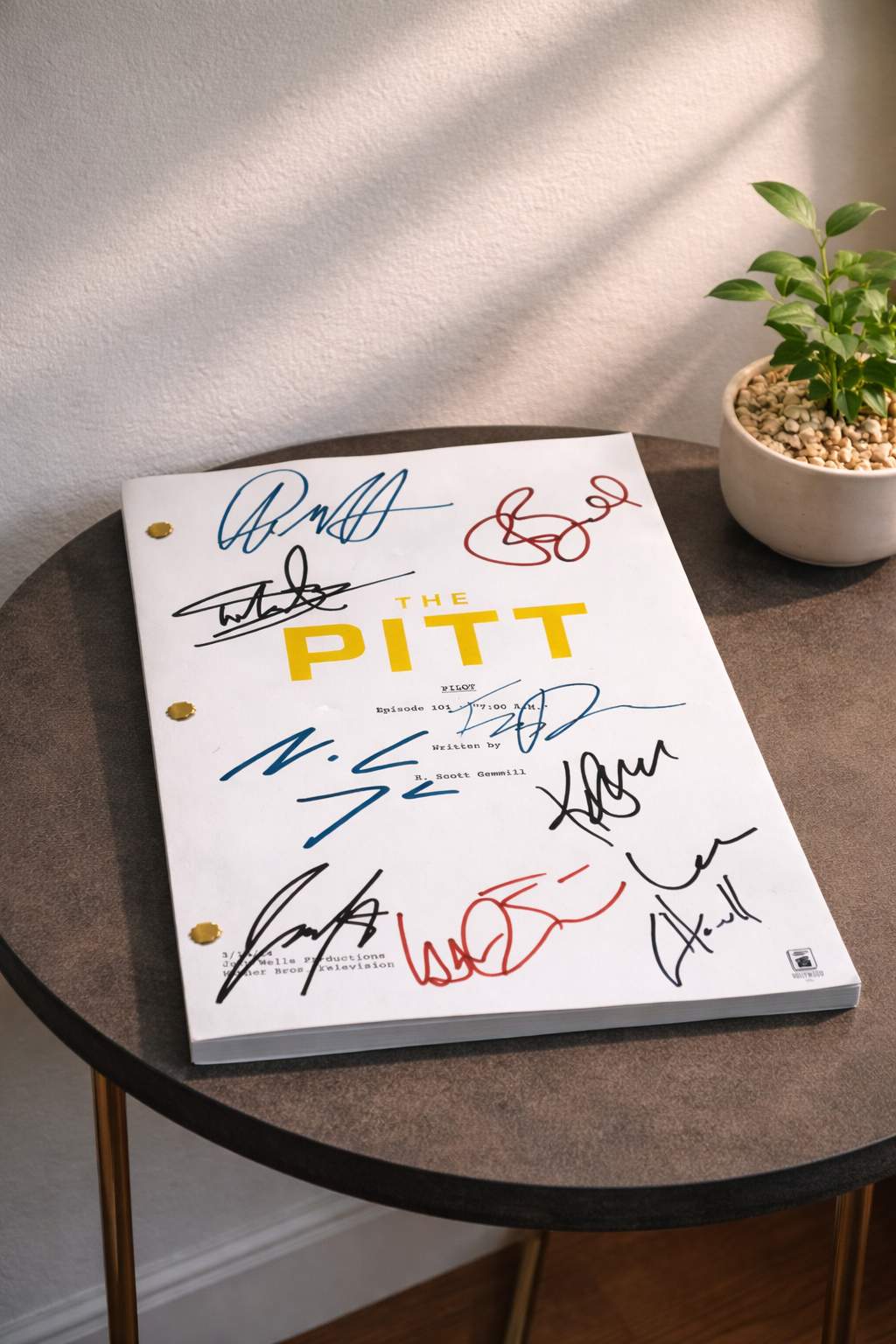 The Pitt Signed TV Pilot Script, Full Screenplay Reproduction + Cast Autographs with Noah Wyle Autograph