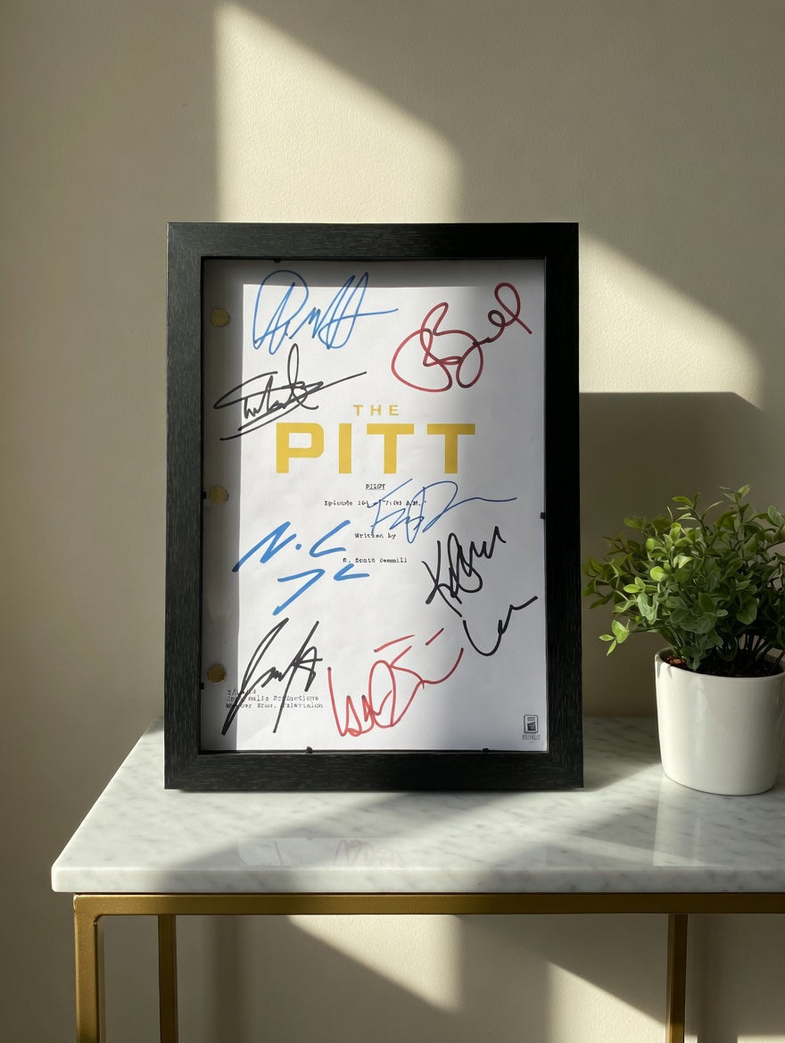 The Pitt Signed TV Pilot Script, Full Screenplay Reproduction + Cast Autographs with Noah Wyle Autograph