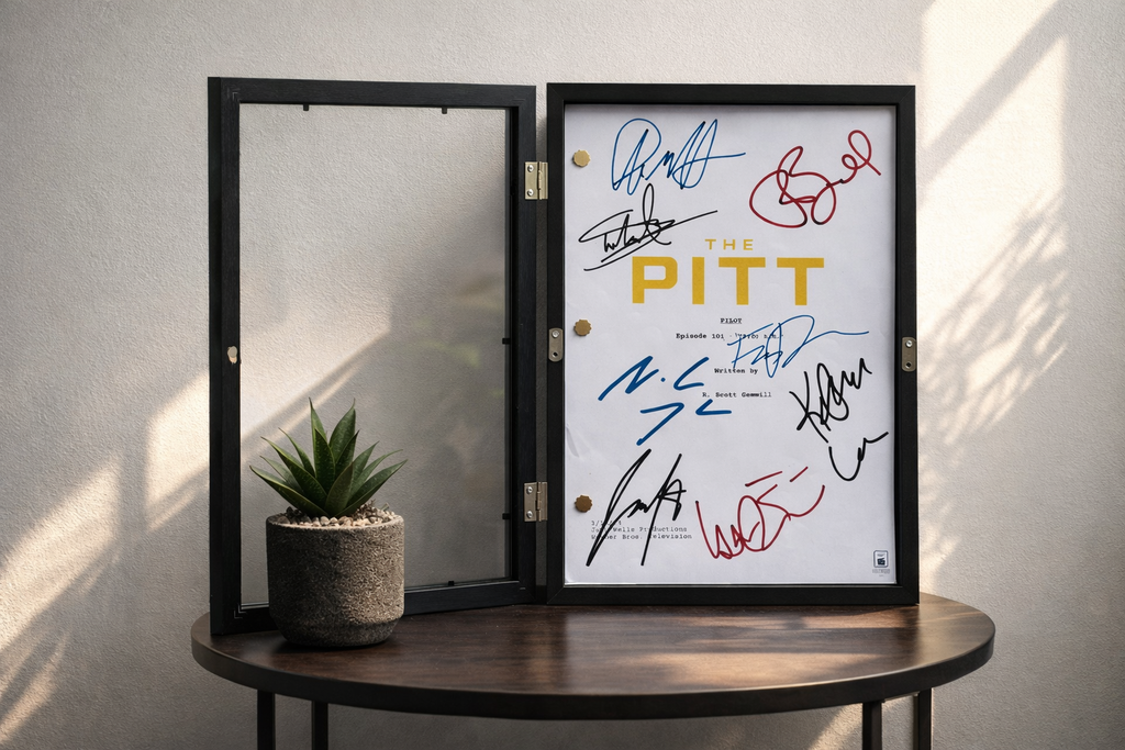 The Pitt Signed TV Pilot Script, Full Screenplay Framed Reproduction + Cast Autographs with Noah Wyle Autograph