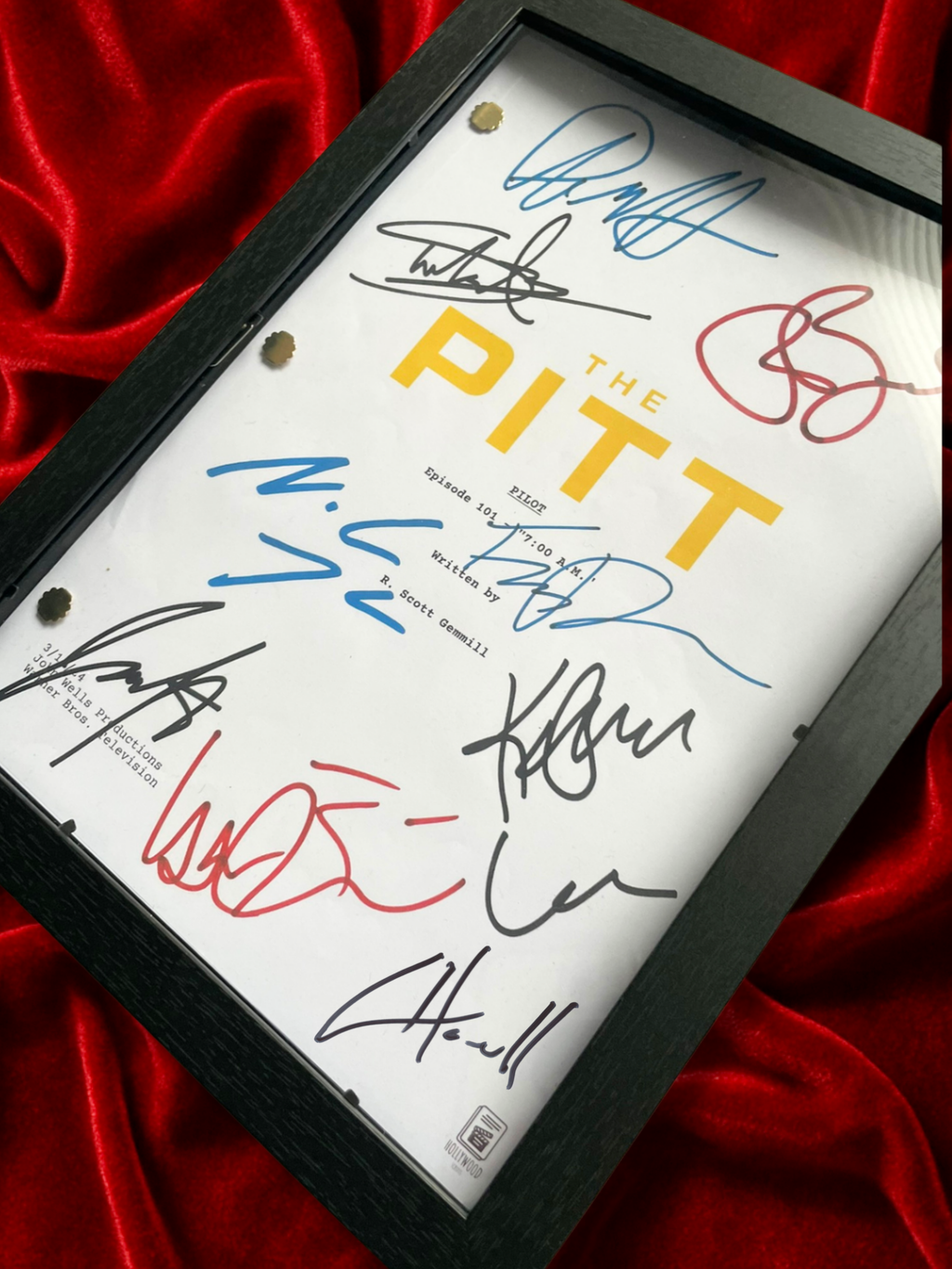 The Pitt Signed TV Pilot Script, Full Screenplay Reproduction + Cast Autographs with Noah Wyle Autograph
