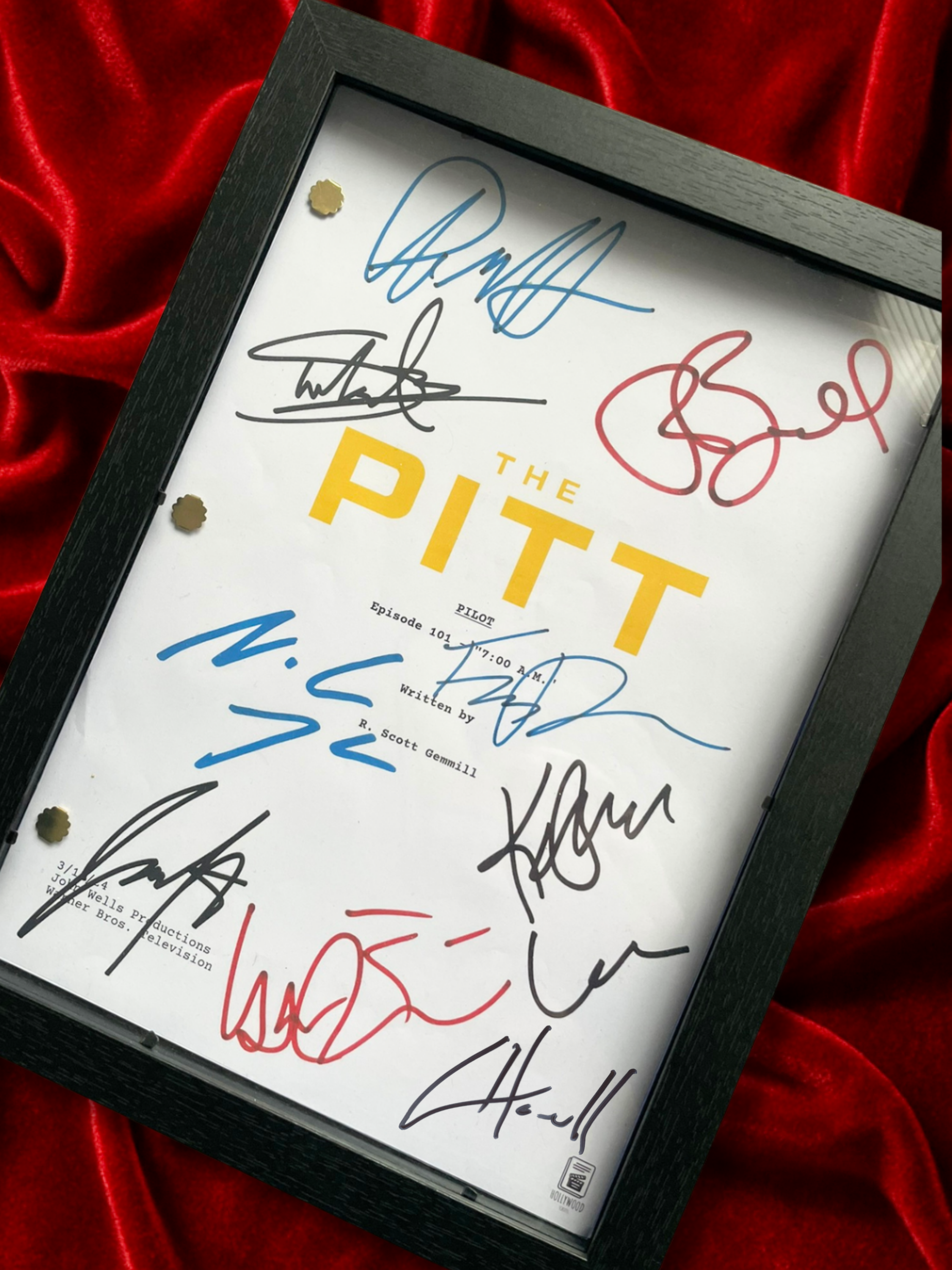 The Pitt Signed TV Pilot Script, Full Screenplay Reproduction + Cast Autographs with Noah Wyle Autograph