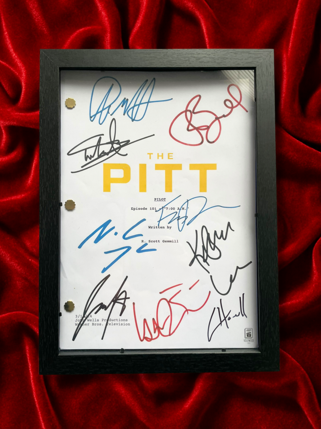 The Pitt Signed TV Pilot Script, Full Screenplay Reproduction + Cast Autographs with Noah Wyle Autograph