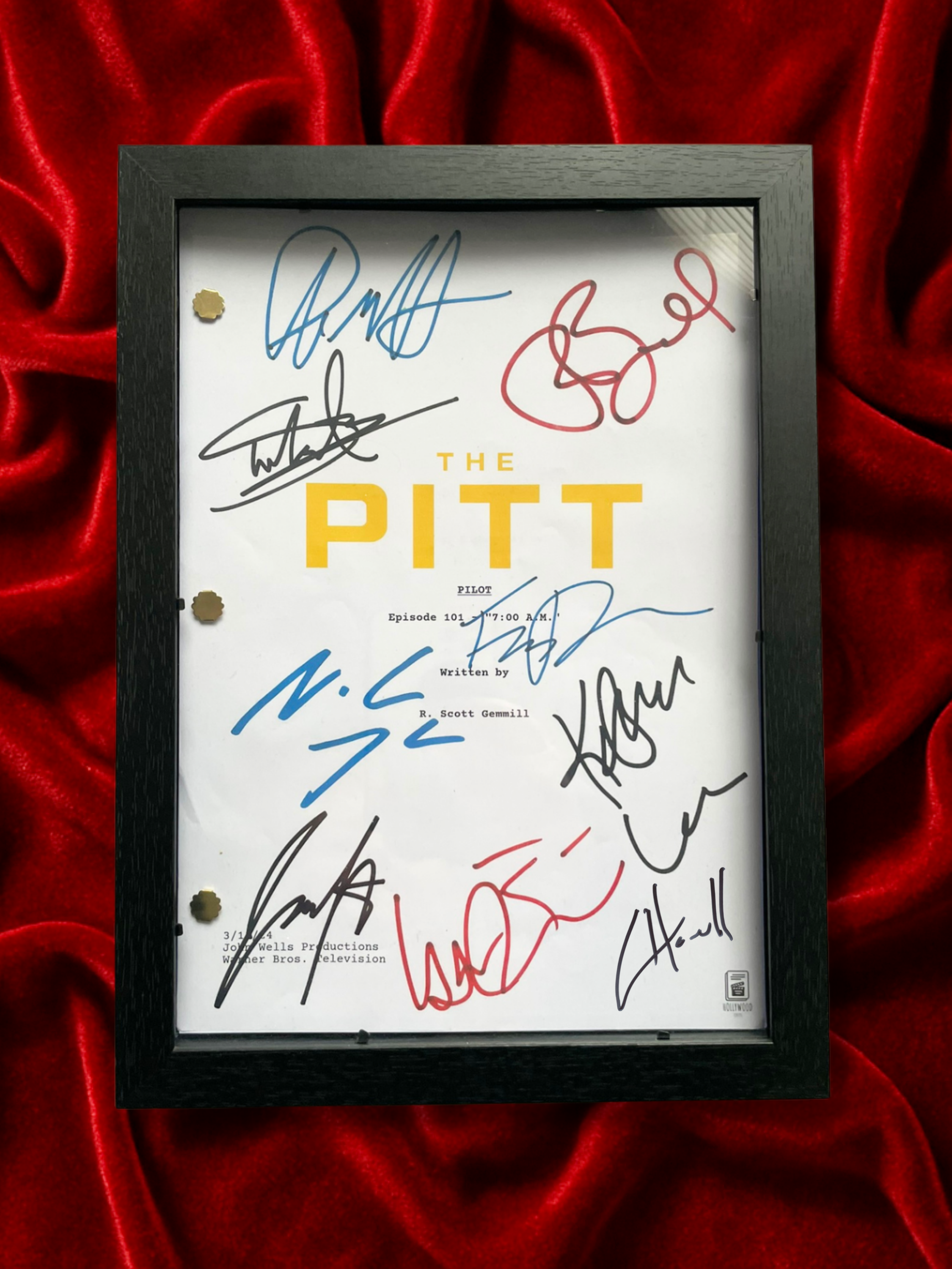 The Pitt Signed TV Pilot Script, Full Screenplay Reproduction + Cast Autographs with Noah Wyle Autograph