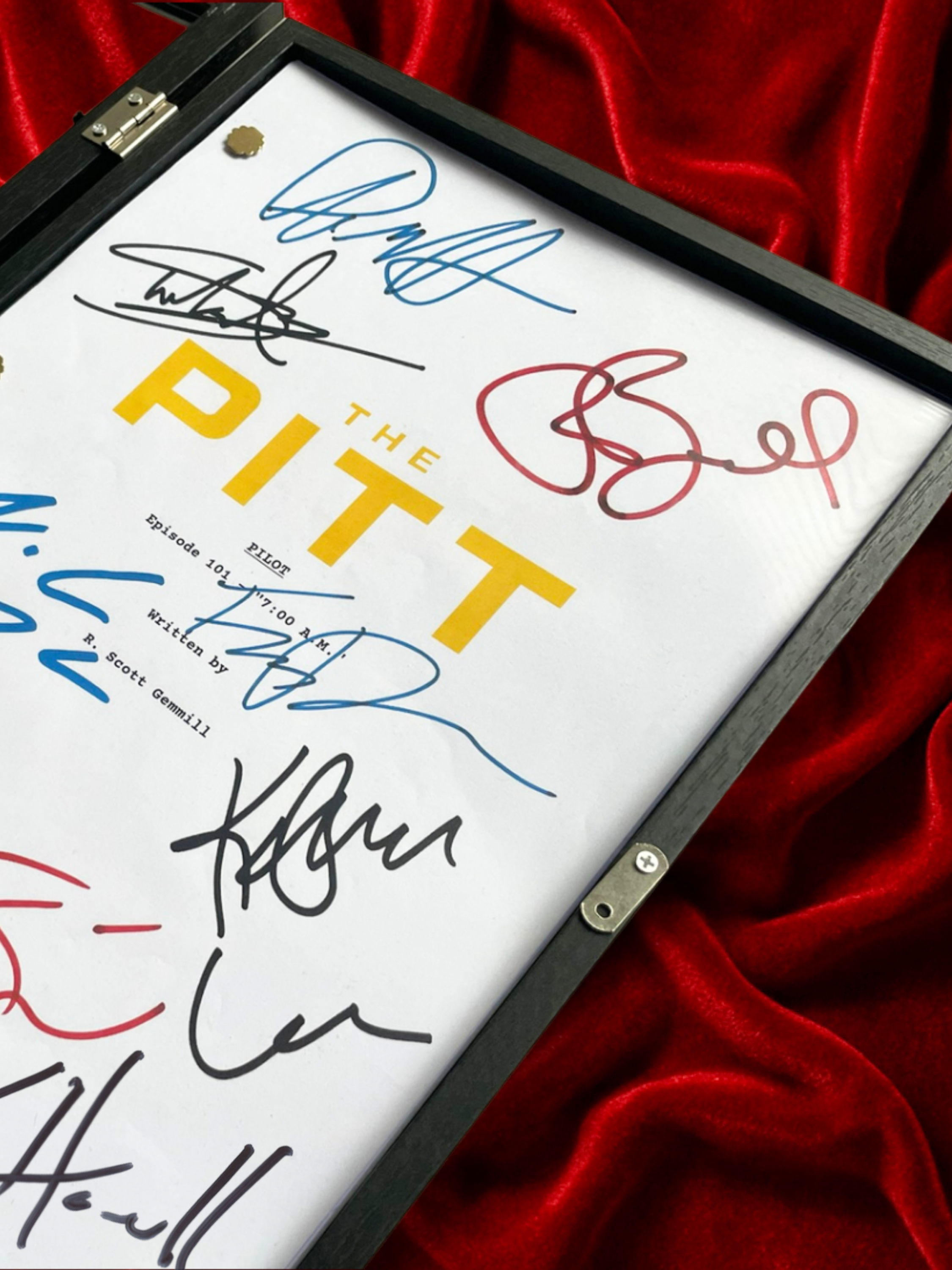 The Pitt Signed TV Pilot Script, Full Screenplay Reproduction + Cast Autographs with Noah Wyle Autograph