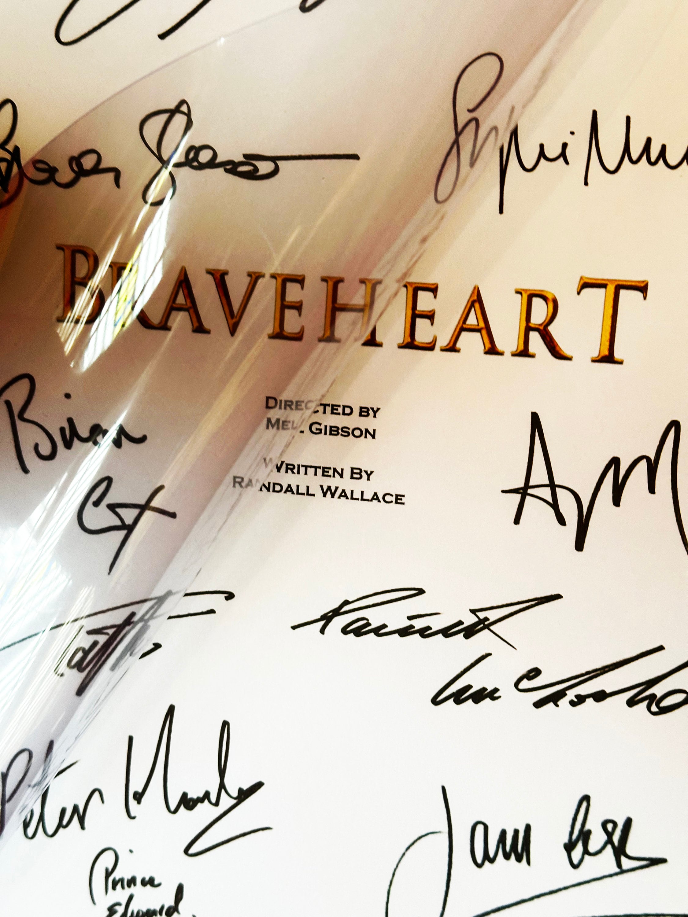 BRAVEHEART Signed Movie Script, Birthday Gift, Movie Gift, Film Script, Screenplay, Autographs