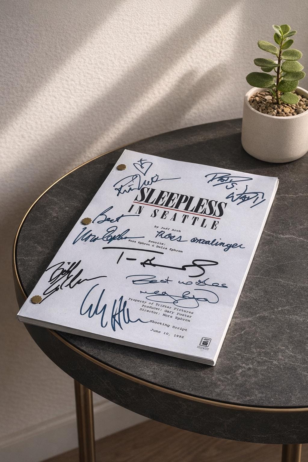 Sleepless In Seattle, Signed Movie Script Framed Reproduction