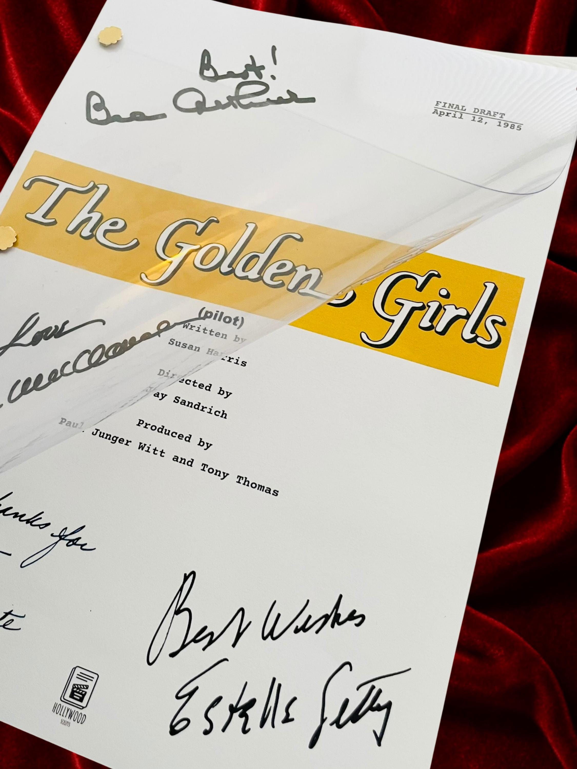 Golden Girls Signed Pilot TV Show Script with Betty White, Bea Arthur, Rue McClanahan & Estelle Getty Autographs