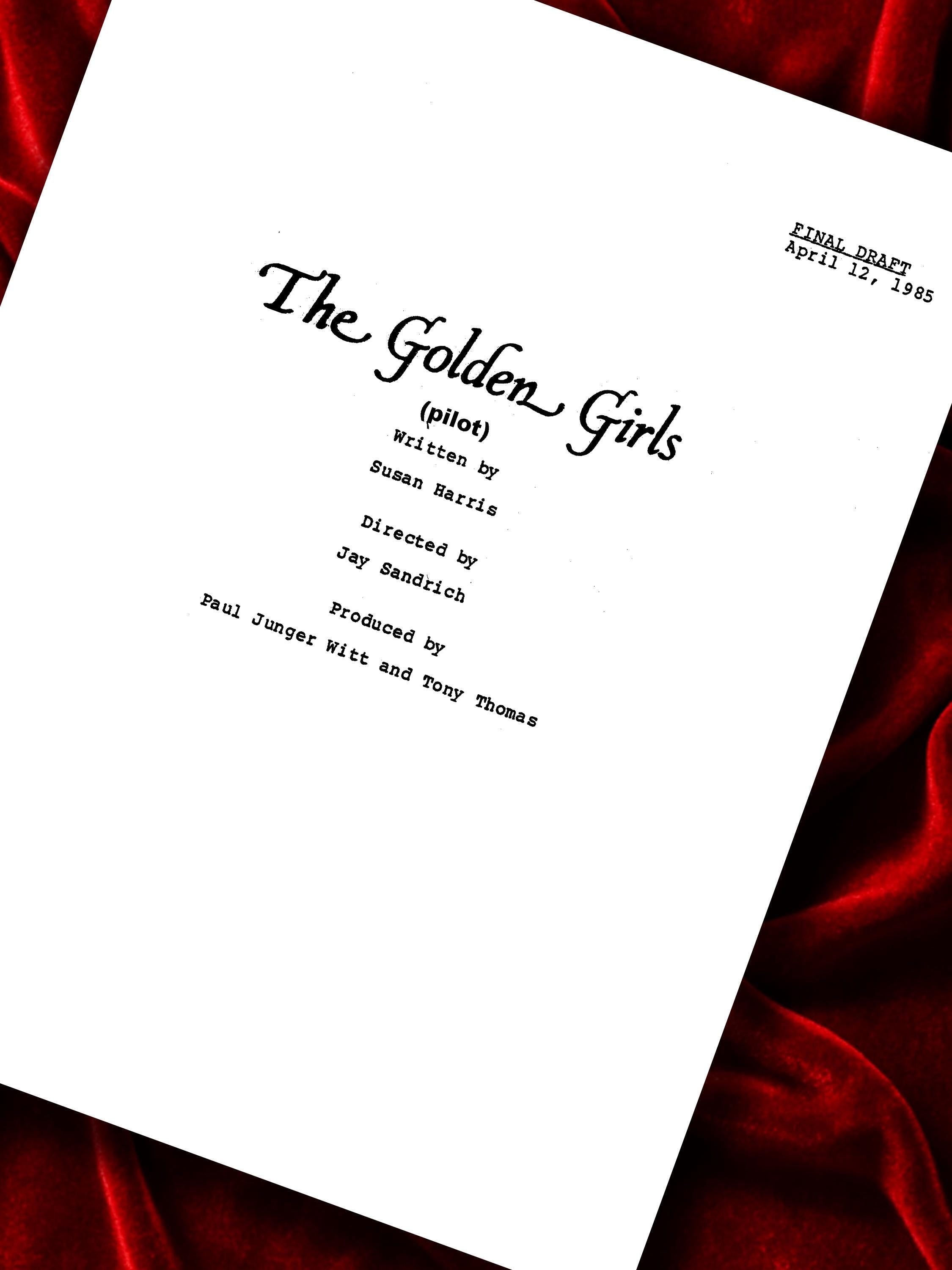 Golden Girls Signed Pilot TV Show Script with Betty White, Bea Arthur, Rue McClanahan & Estelle Getty Autographs