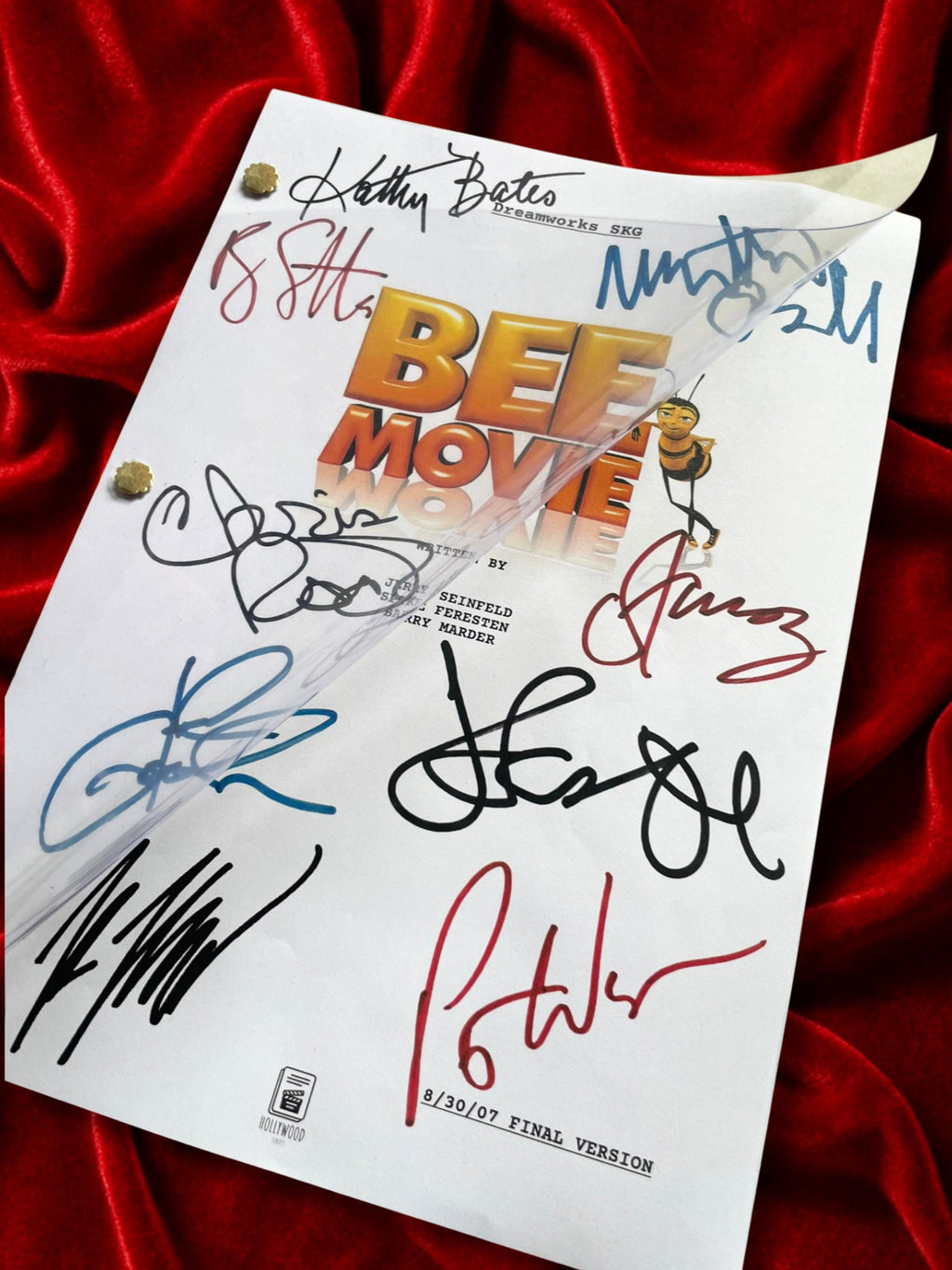 Bee Movie Signed Movie Script, Full Screenplay Reproduction + Cast Autographs