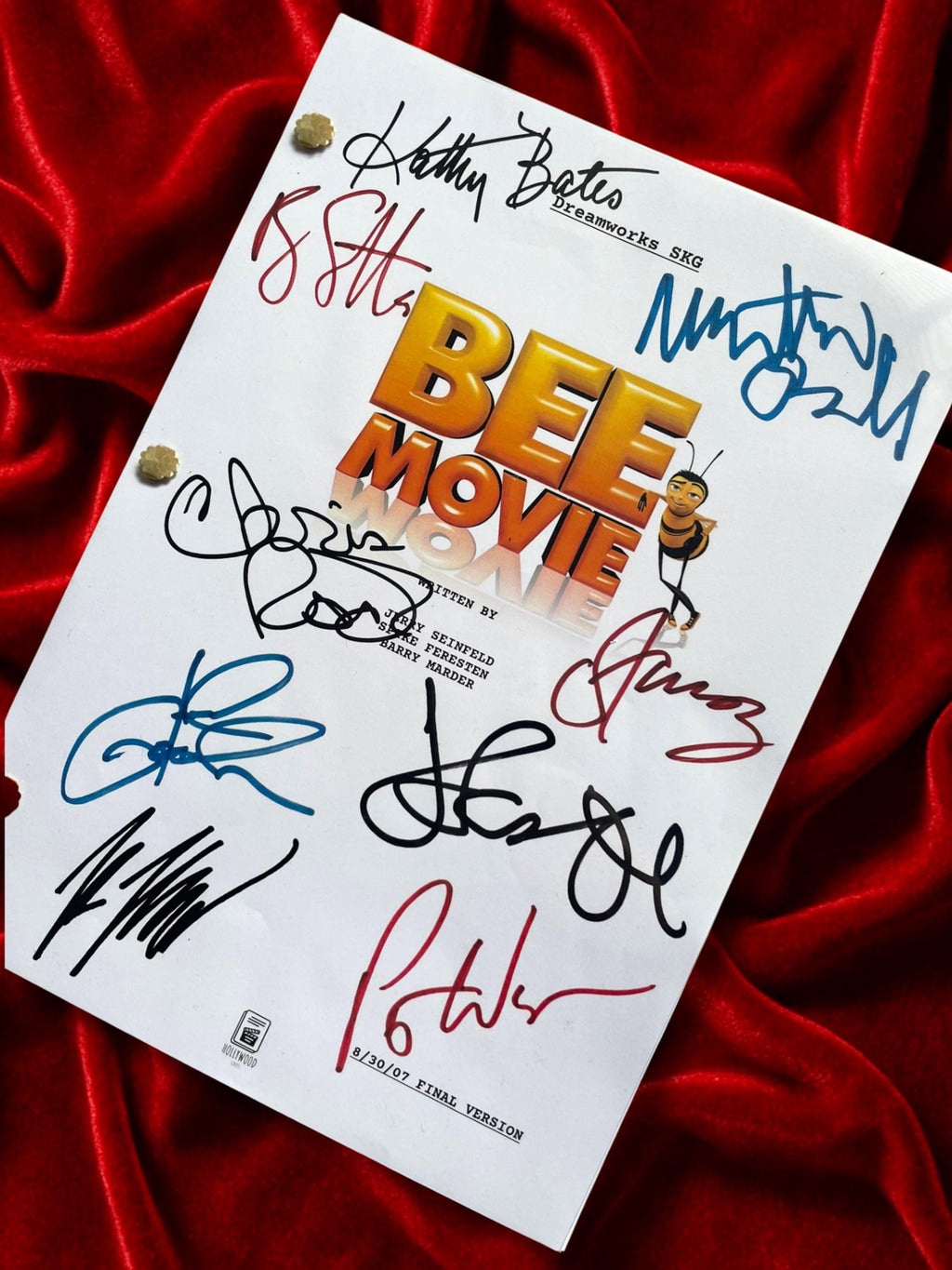 Bee Movie Signed Movie Script, Full Screenplay Reproduction + Cast Autographs