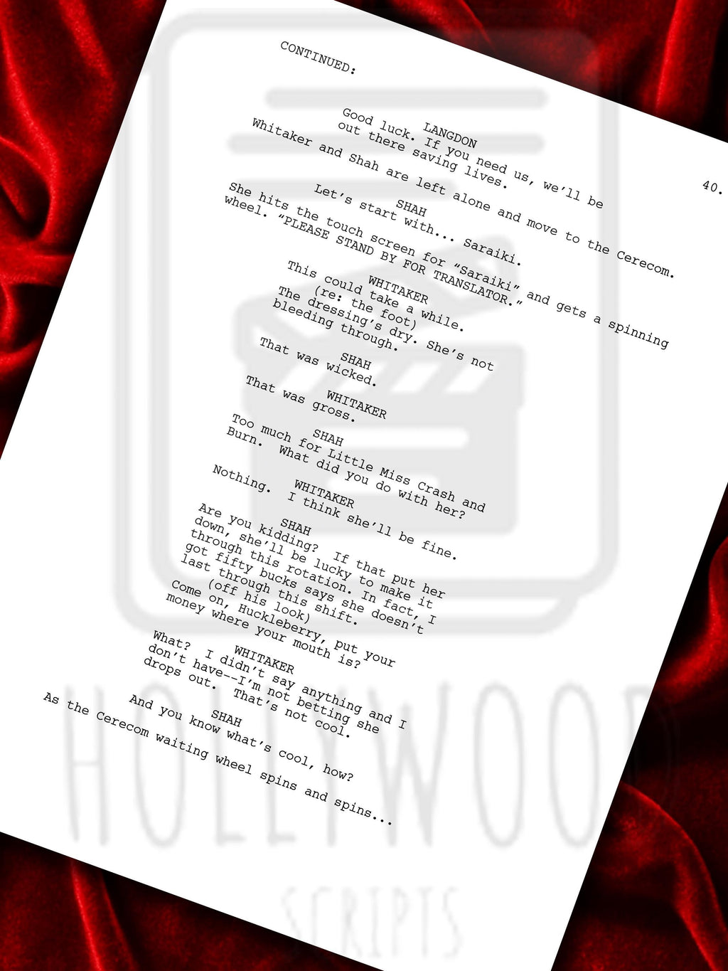 The Pitt Signed TV Pilot Script, Full Screenplay Framed Reproduction + Cast Autographs with Noah Wyle Autograph