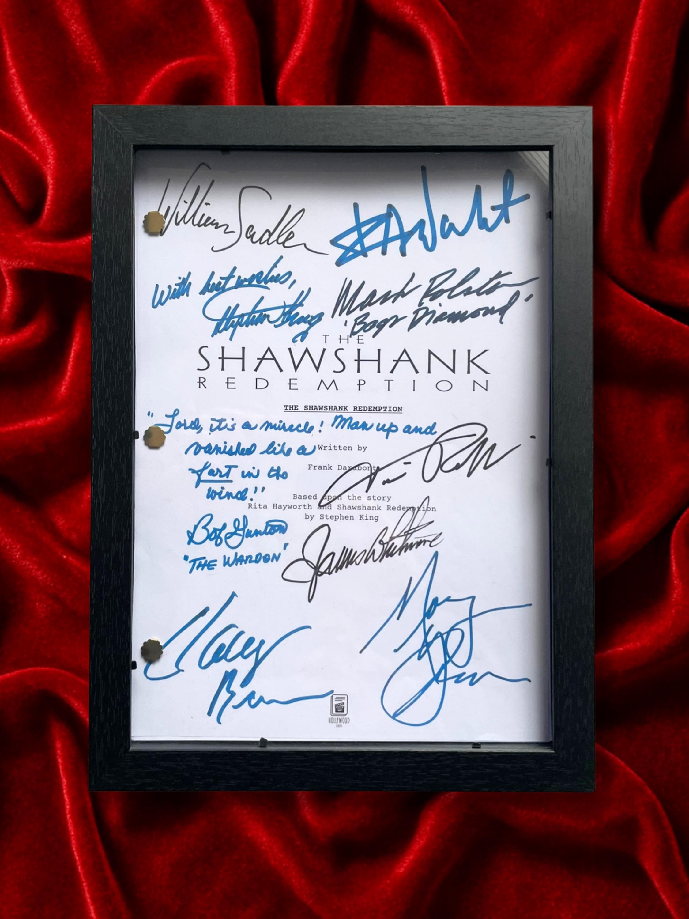 Shawshank Redemption, Signed Movie Script, Full Screenplay Reproduction + Cast Autographs, Morgan Freeman