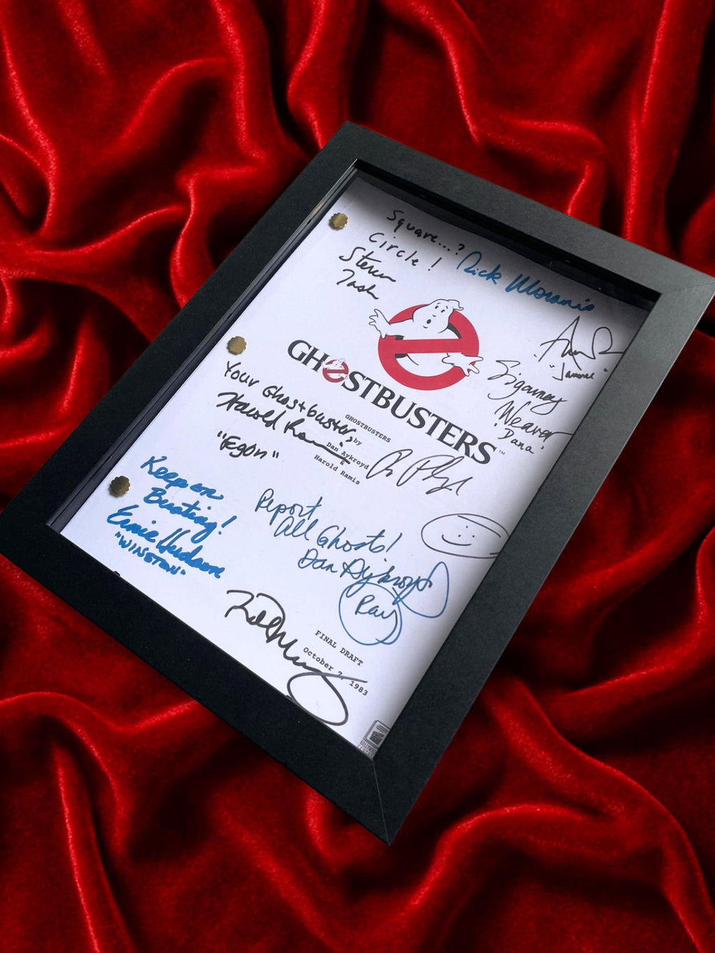 Ghostbusters prop, movie lovers gifts, signed movie script