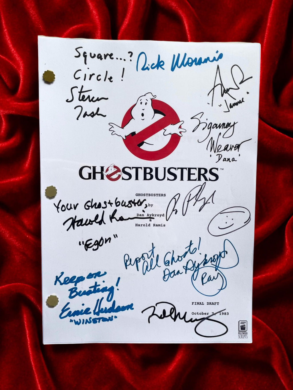 Ghostbusters prop, movie lovers gifts, signed movie script