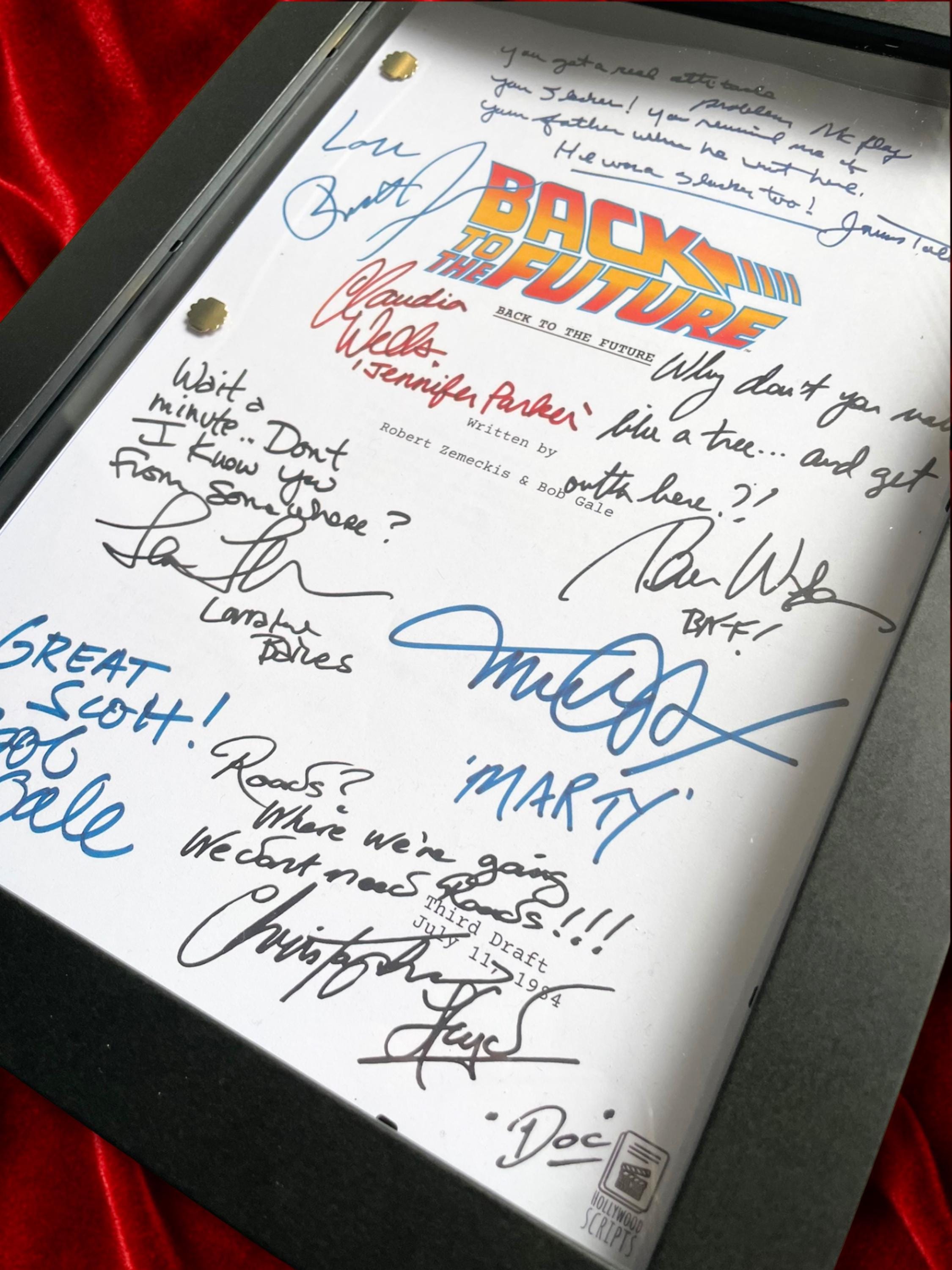 Back To The Future, Signed Movie Script, Full Screenplay Reproduction + Cast Autographs