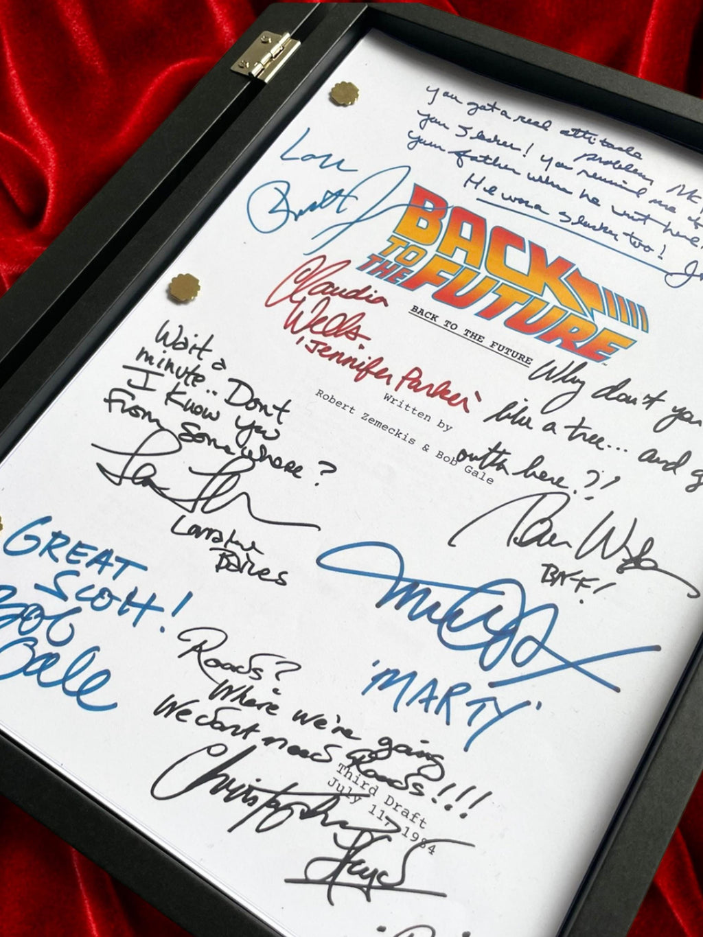 Back To The Future, Signed Movie Script, Full Screenplay Reproduction + Cast Autographs