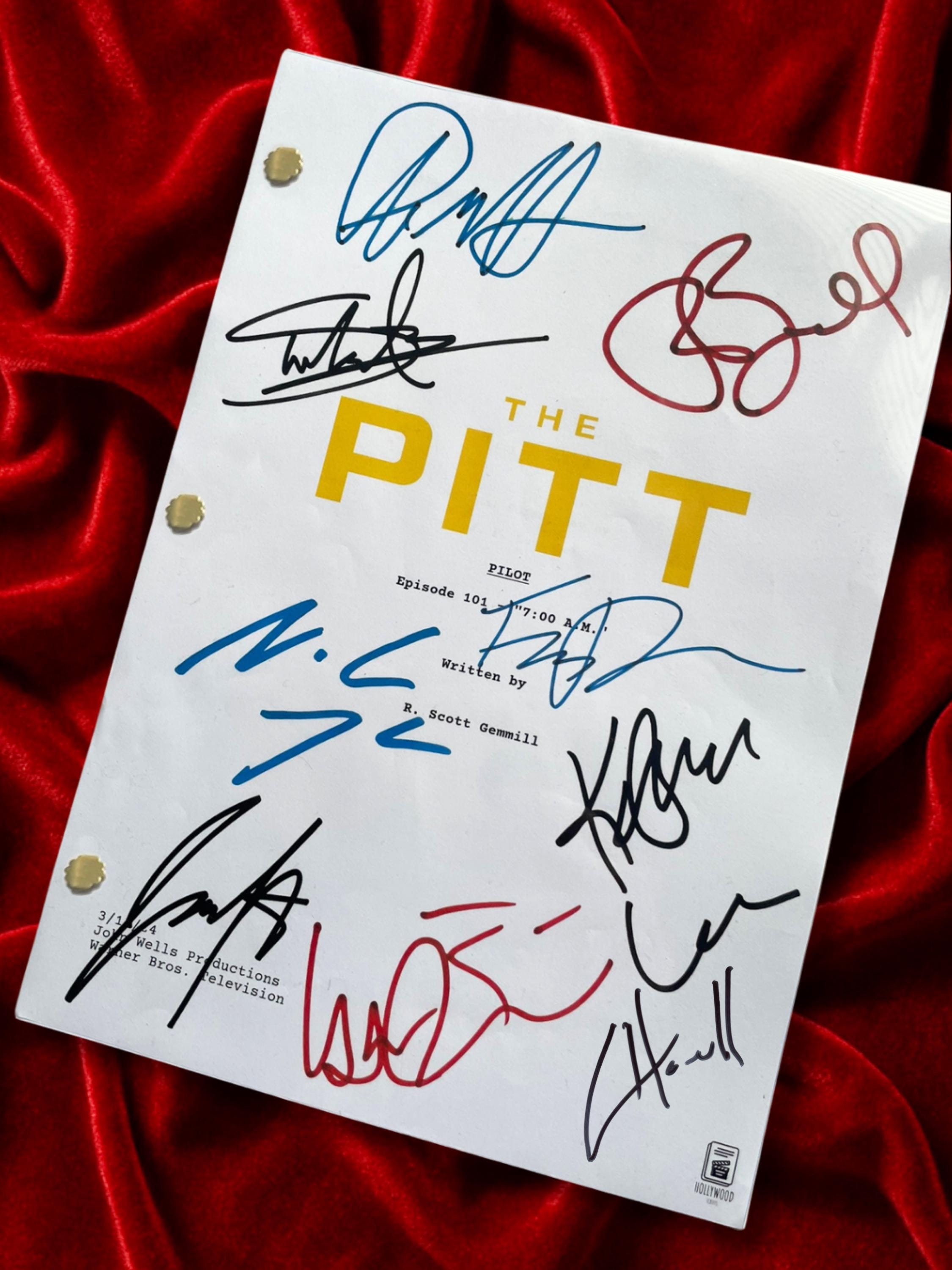 The Pitt Signed TV Pilot Script, Full Screenplay Framed Reproduction + Cast Autographs with Noah Wyle Autograph