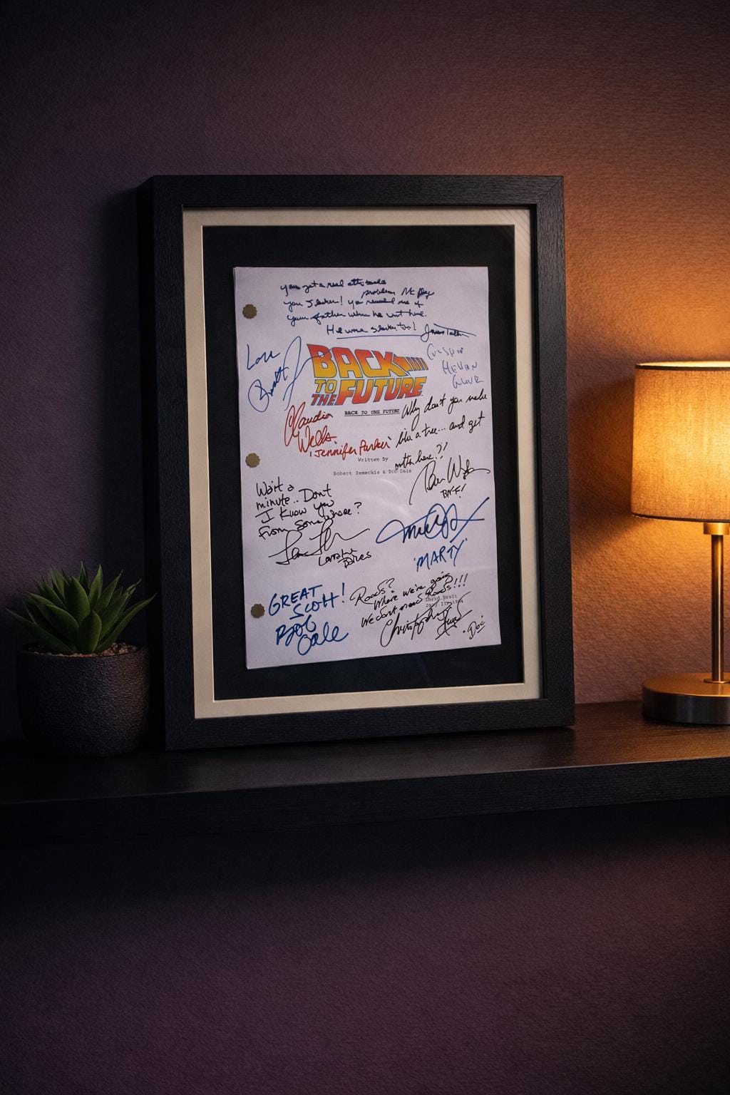 Back To The Future Signed Movie Script Memorabilia with Michael J Fox, Christopher Lloyd & Cast Autographs