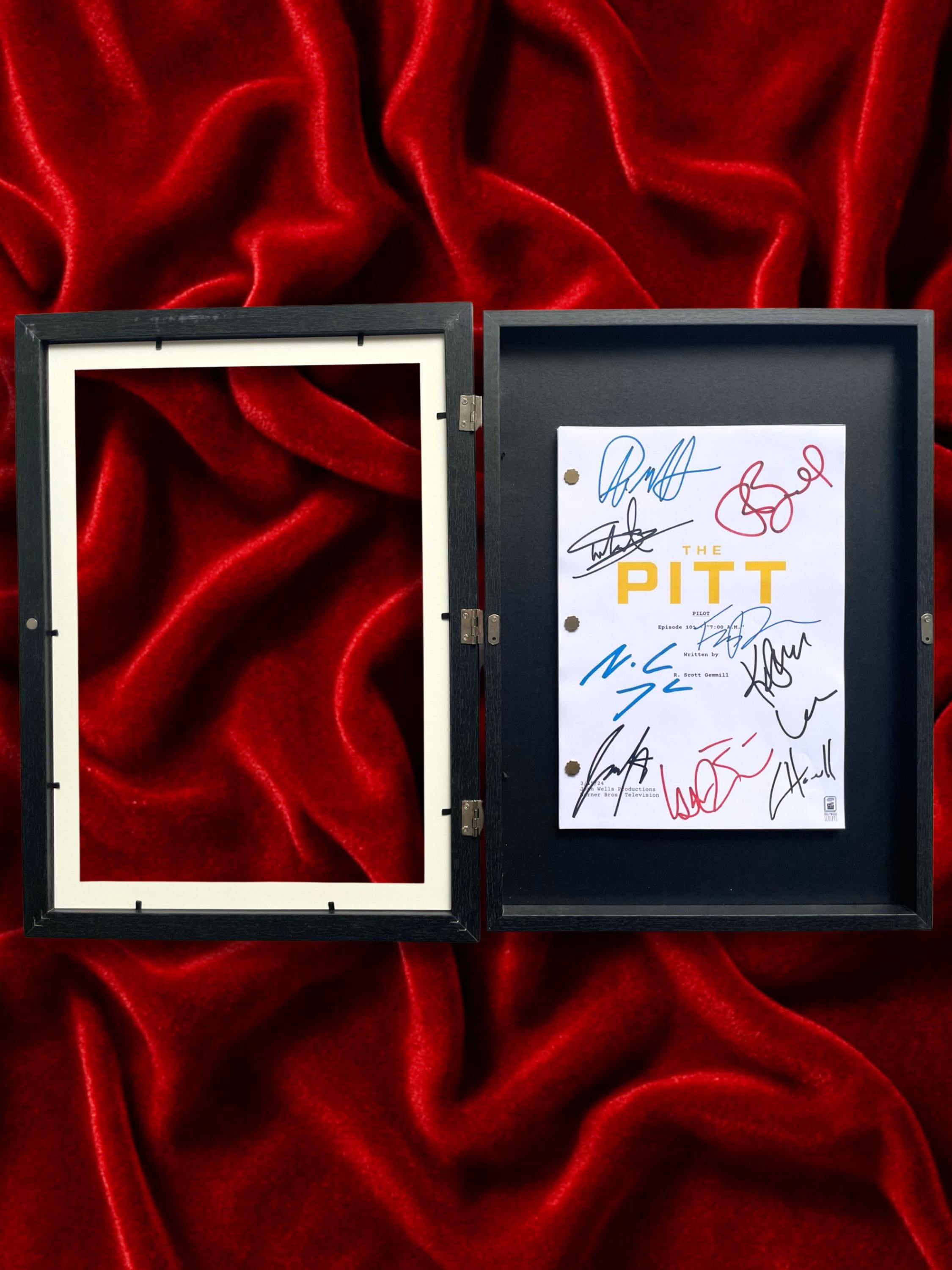 The Pitt Signed TV Pilot Script, Full Screenplay Framed Reproduction + Cast Autographs with Noah Wyle Autograph