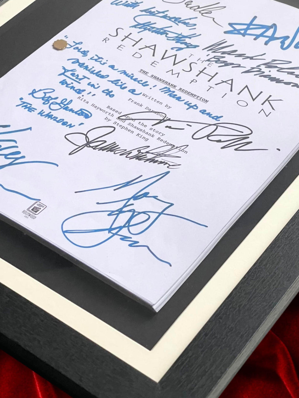 Shawshank Redemption, Signed Movie Script, Full Screenplay Reproduction + Cast Autographs, Morgan Freeman