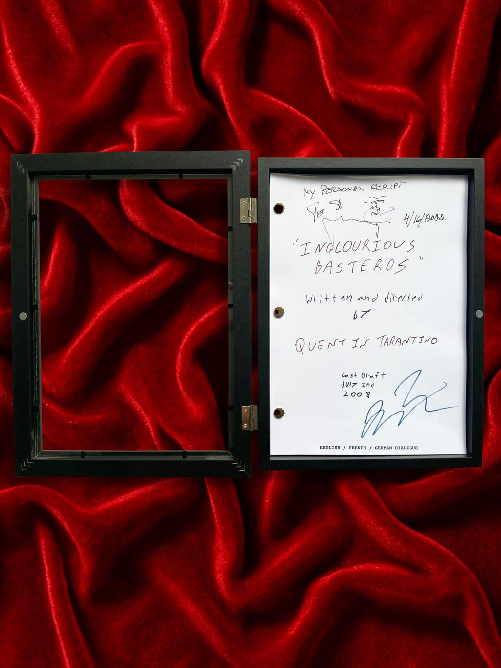 Inglourious Basterds, Signed Movie Script, Full Screenplay Reproduction, Quentin Tarantino + Cast Autographs