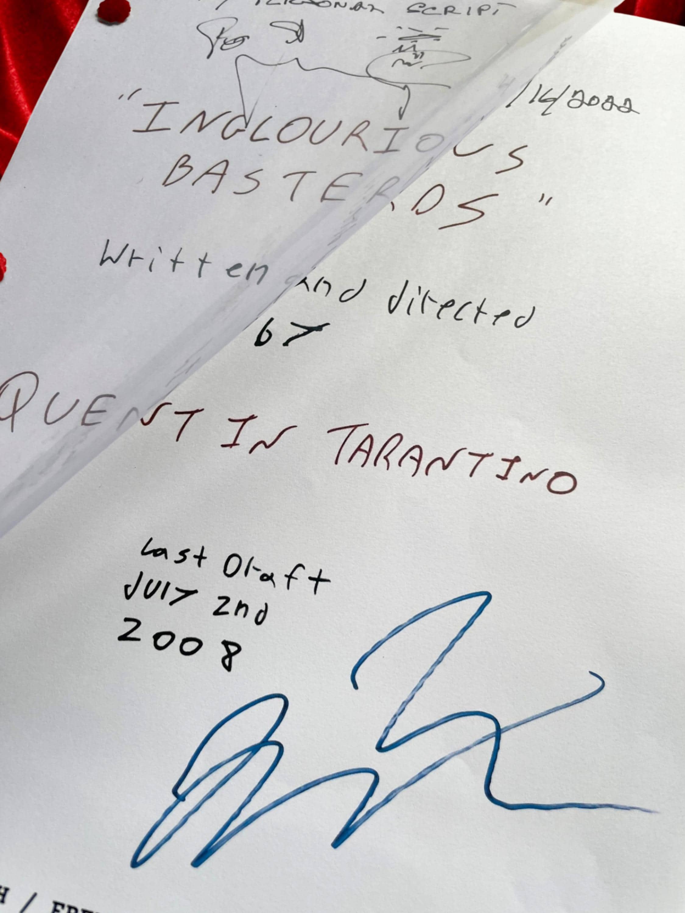 Inglourious Basterds, Signed Movie Script, Full Screenplay Framed Reproduction, Quentin Tarantino + Cast Autographs