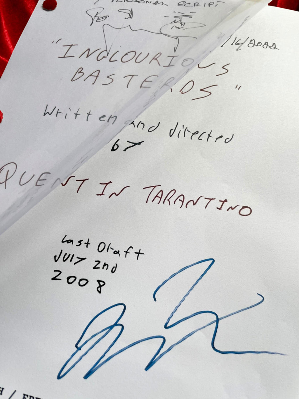 Inglourious Basterds, Signed Movie Script, Full Screenplay Reproduction, Quentin Tarantino + Cast Autographs