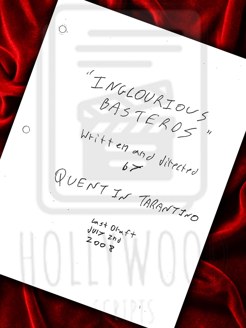 Inglourious Basterds, Signed Movie Script, Full Screenplay Framed Reproduction, Quentin Tarantino + Cast Autographs