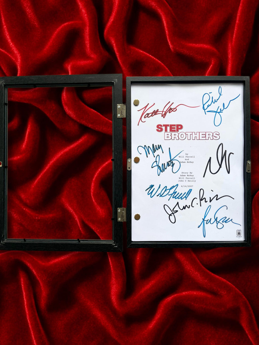 Step Brothers, Signed Movie Script, Full Screenplay Reproduction + Cast Autographs "Boats 'N Hoes" Prestige Worldwide