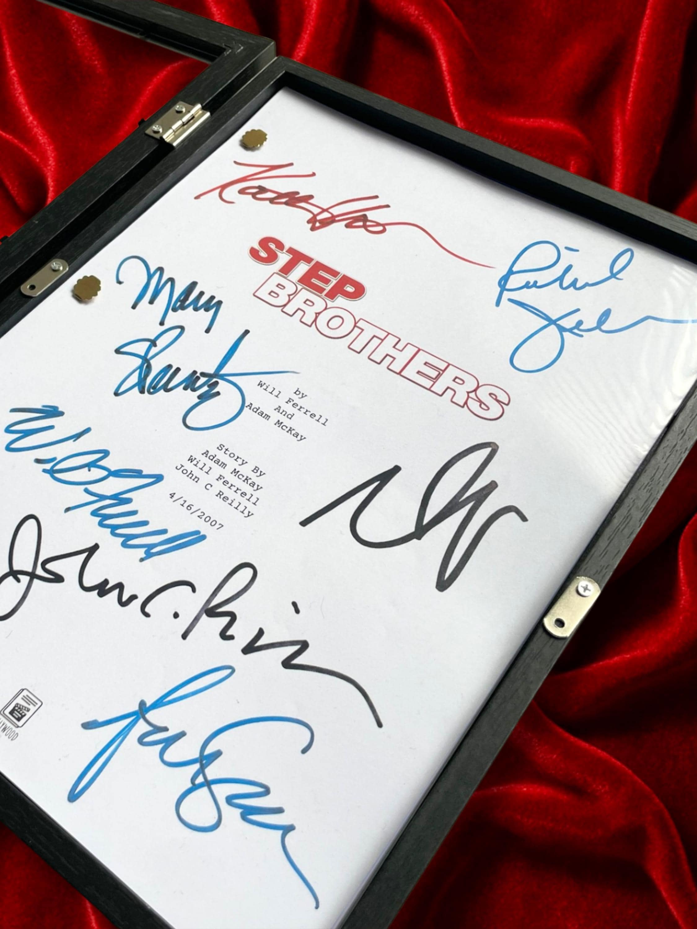 Step Brothers, Signed Movie Script, Full Screenplay Reproduction + Cast Autographs "Boats 'N Hoes" Prestige Worldwide