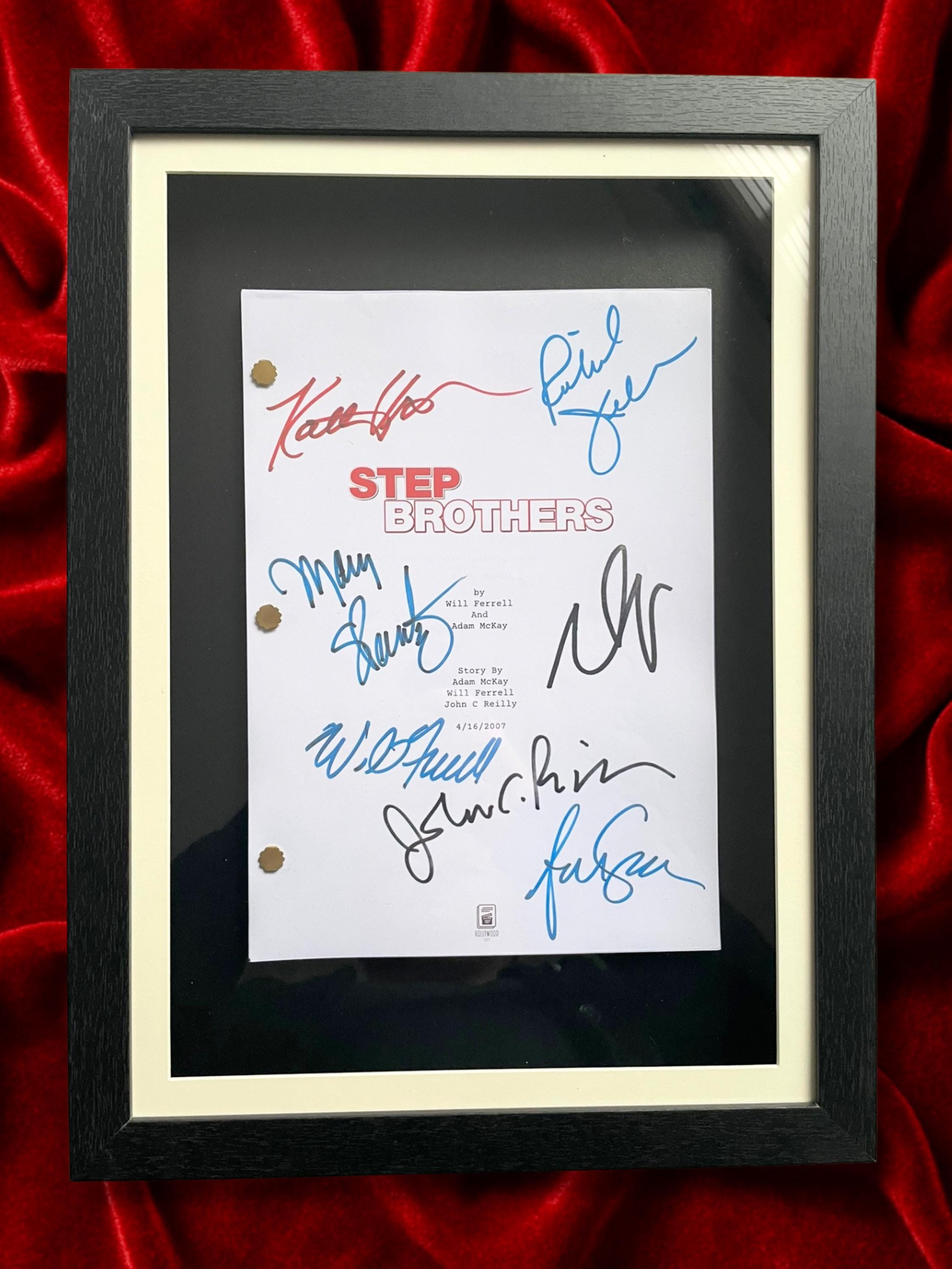 Step Brothers, Signed Movie Script, Full Screenplay Reproduction + Cast Autographs "Boats 'N Hoes" Prestige Worldwide