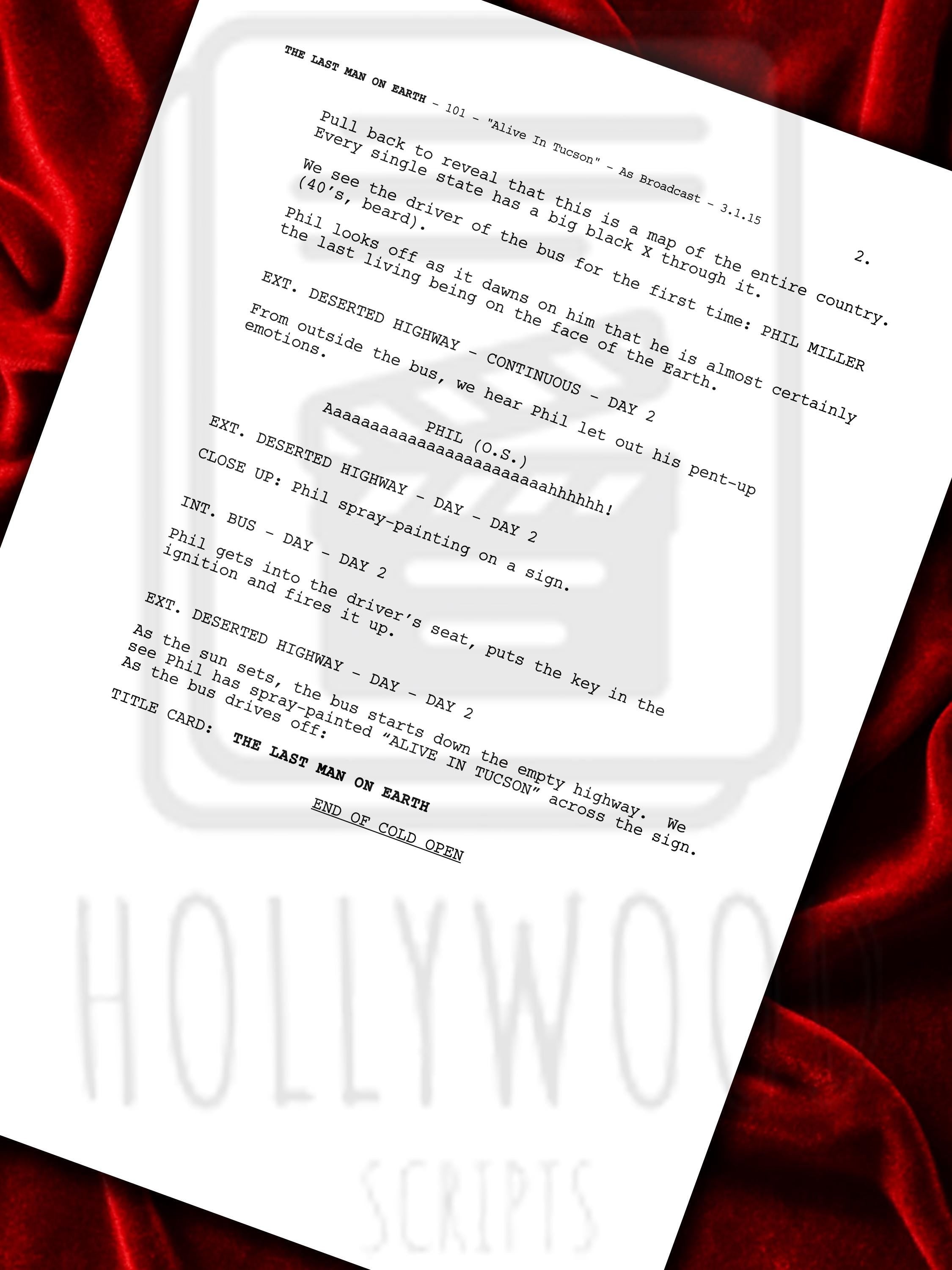 Last Man On Earth, Signed TV Pilot Script, Full Screenplay Reproduction + Cast Autographs
