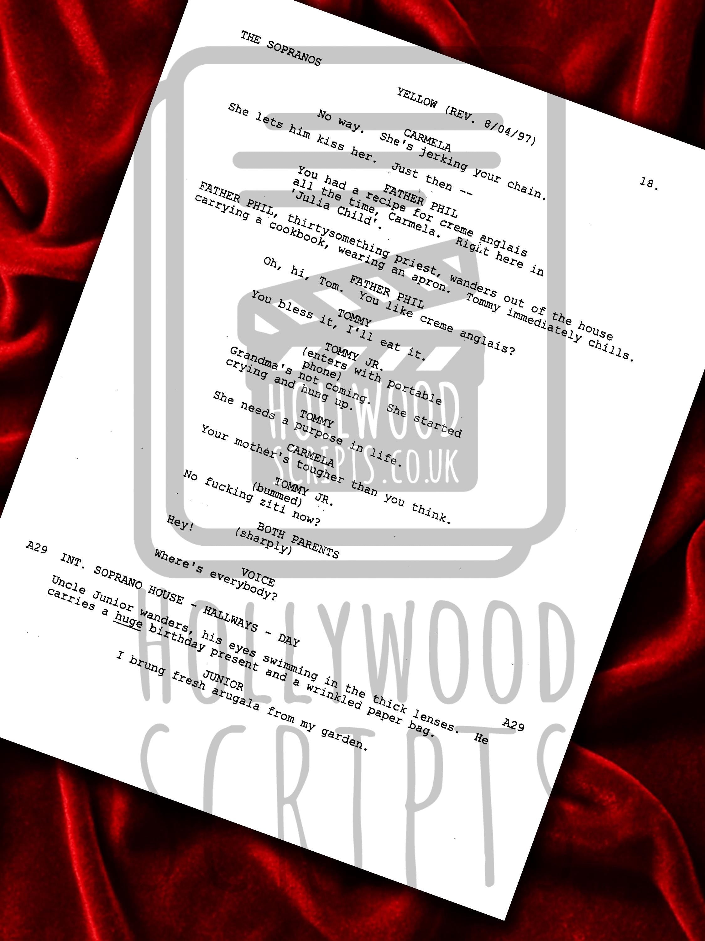 The Sopranos Signed TV Pilot Script, Full Screenplay Framed Reproduction + Cast Autographs, Movie Props