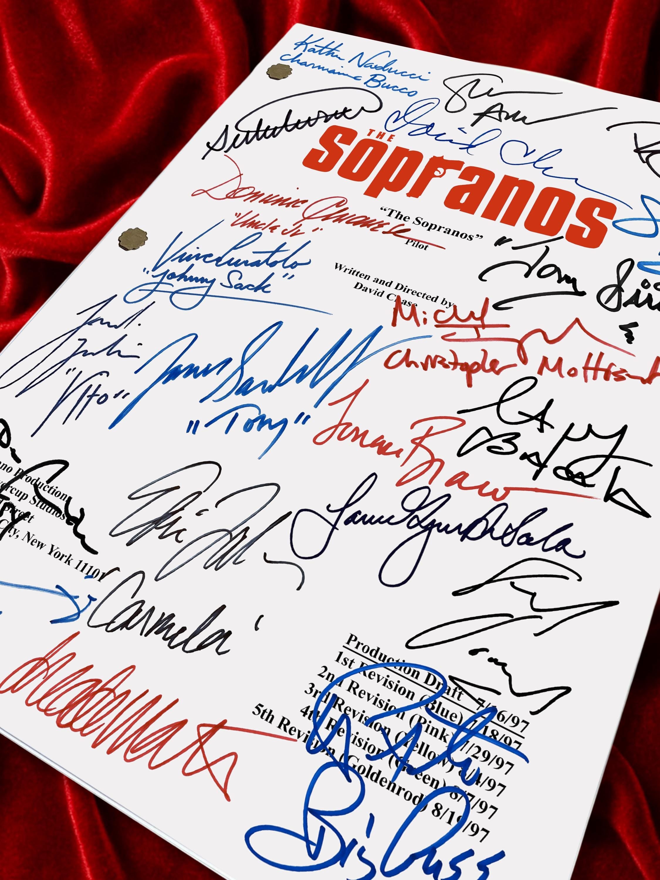 The Sopranos, Signed TV Pilot Script, Full Screenplay Reproduction + Cast Autographs, Sopranos Merch, Movie Props