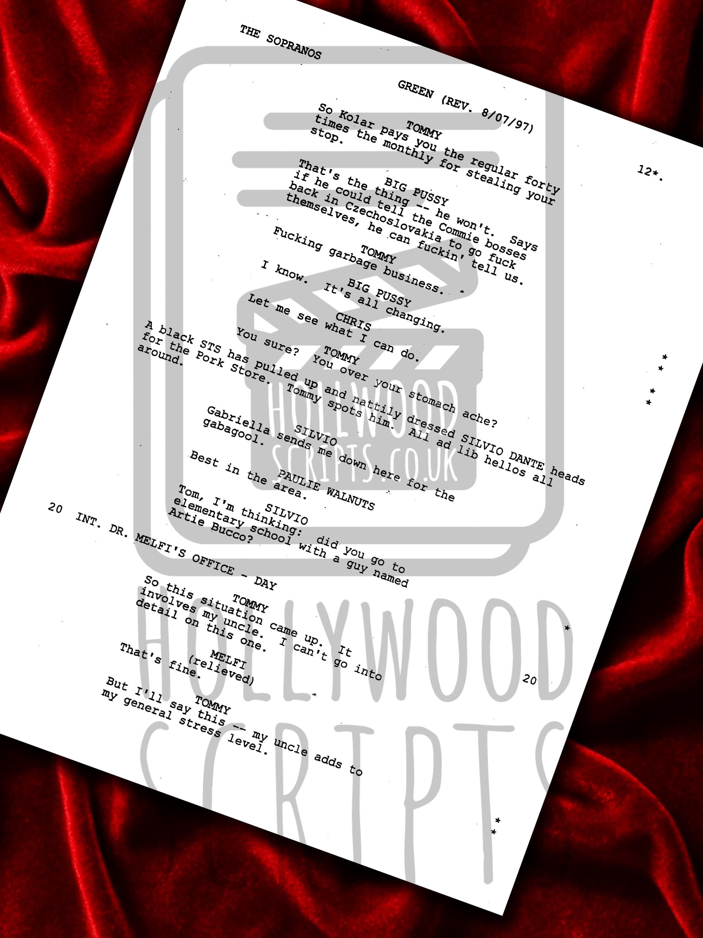 The Sopranos, Signed TV Pilot Script, Full Screenplay Reproduction + Cast Autographs, Sopranos Merch, Movie Props