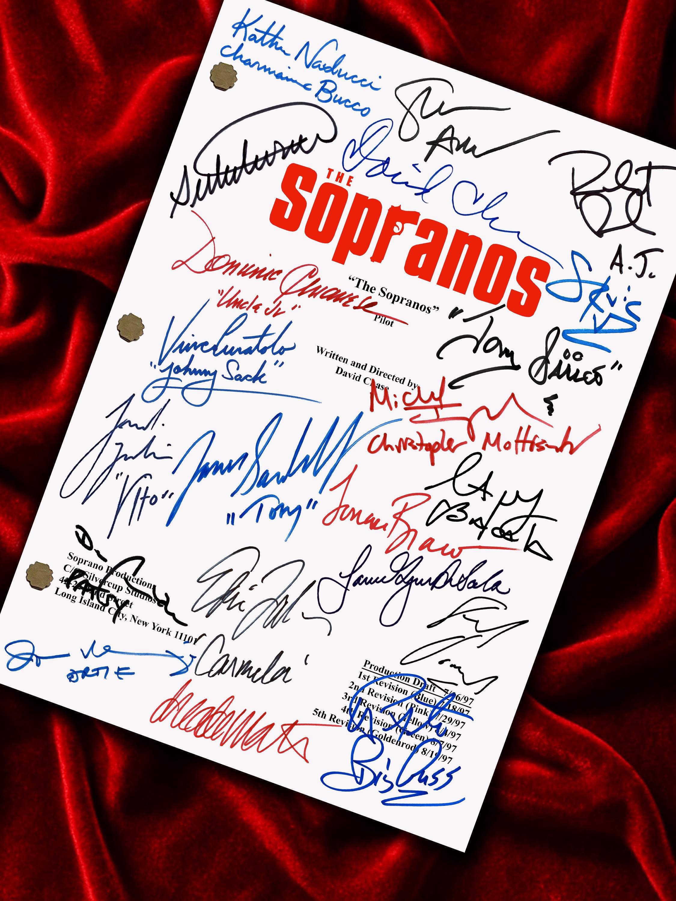 The Sopranos, Signed TV Pilot Script, Full Screenplay Reproduction + Cast Autographs, Sopranos Merch, Movie Props