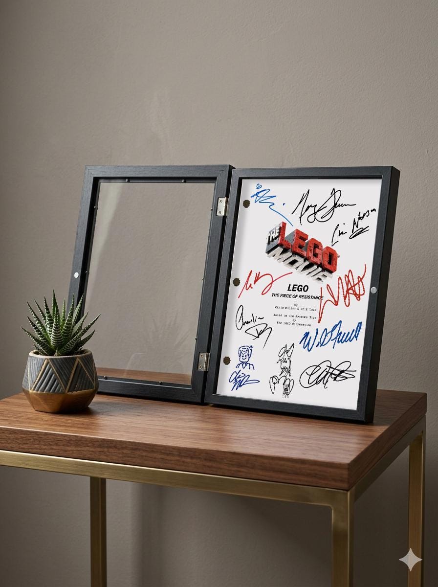 LEGO Movie, Signed TV Pilot Script, Full Screenplay Reproduction + Cast Autographs