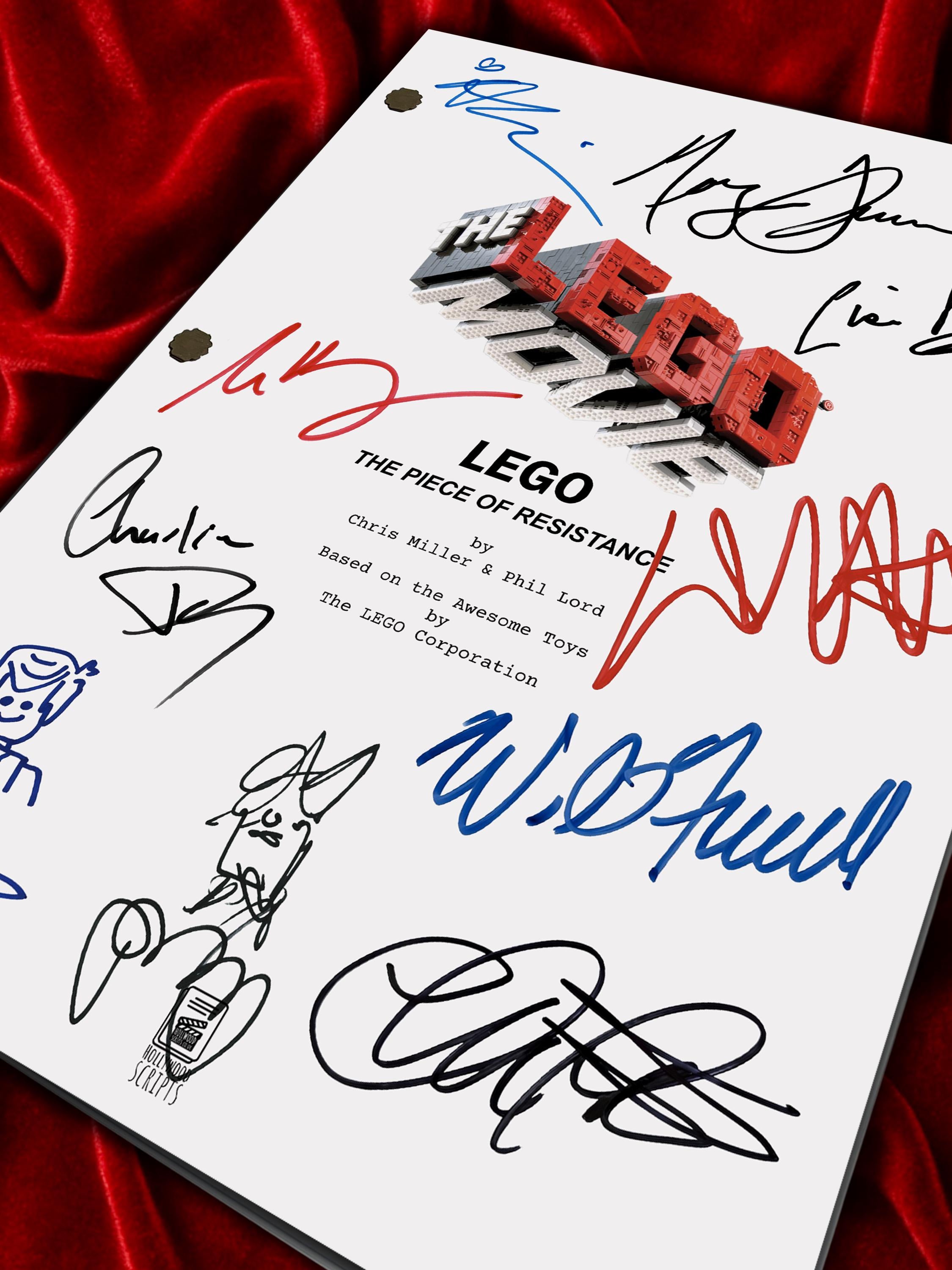LEGO Movie, Signed TV Pilot Script, Full Screenplay Reproduction + Cast Autographs